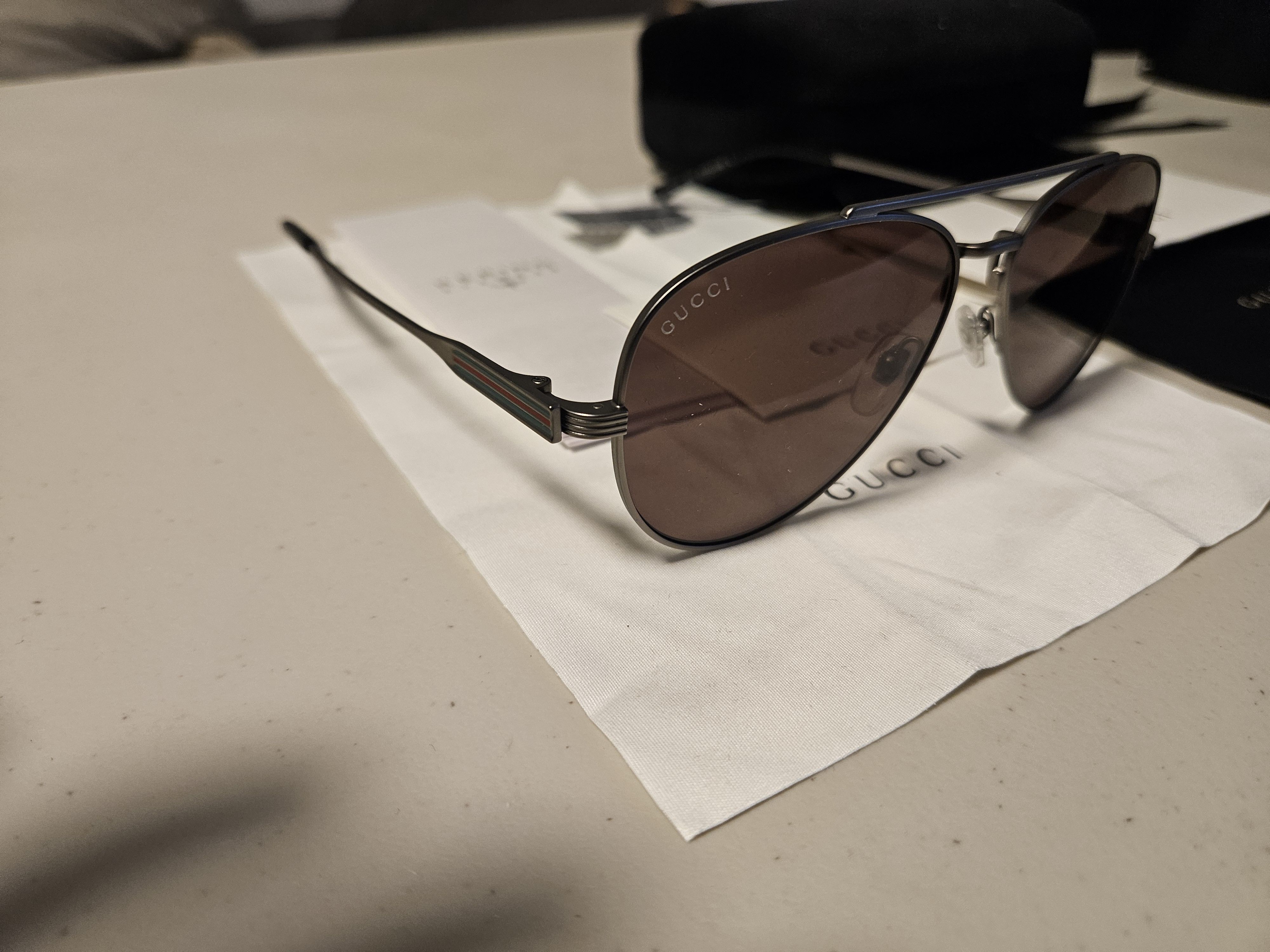 Gucci (BNWT) Gucci Side Logo Aviator Sunglasses Size ONE SIZE - 2 Thumbnail