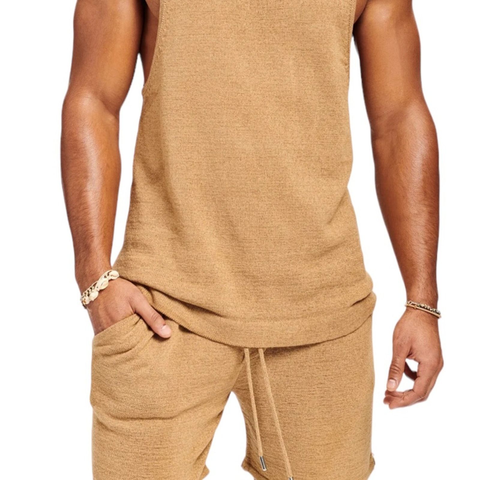 SER.O.YA Ser.O.Ya Mens Unisex Brown Hansen Knit Ribbed Shorts Sm NWT Size US 26 / EU 42 - 7 Thumbnail
