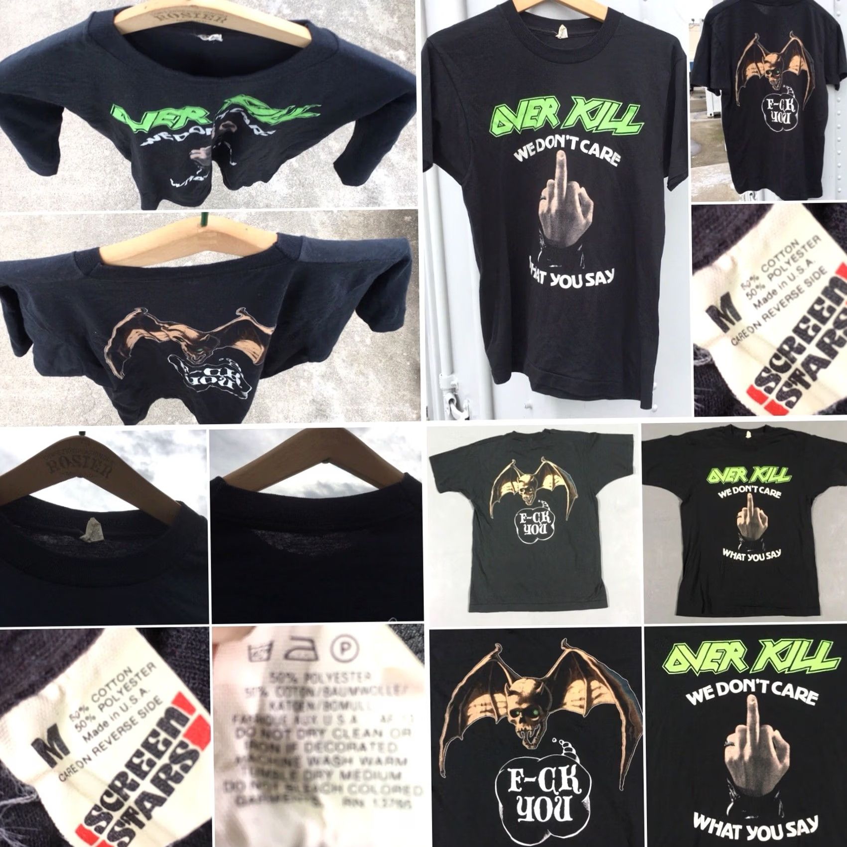 Vintage Vintage Screen Stars Overkill We Don’t Care What You Say T-Shirt 80s 1980s Black M Mens Graphic Tee Size US M / EU 48-50 / 2 - 2 Thumbnail