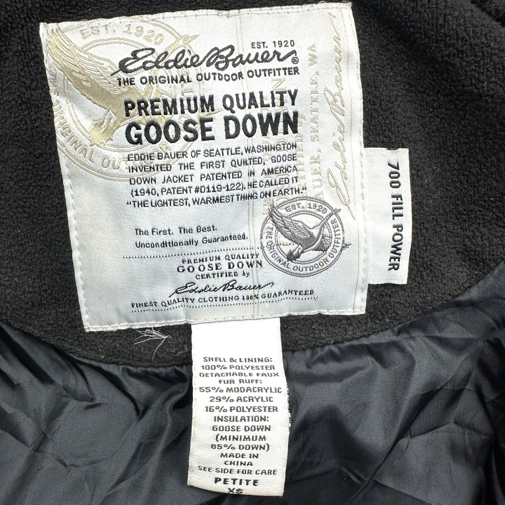 Eddie Bauer Eddie Bauer Goose Down 700 Fill Puffer Parka Coat Jacket Womens XS Petite Hooded Black Size XS / US 0-2 / IT 36-38 - 2 Thumbnail