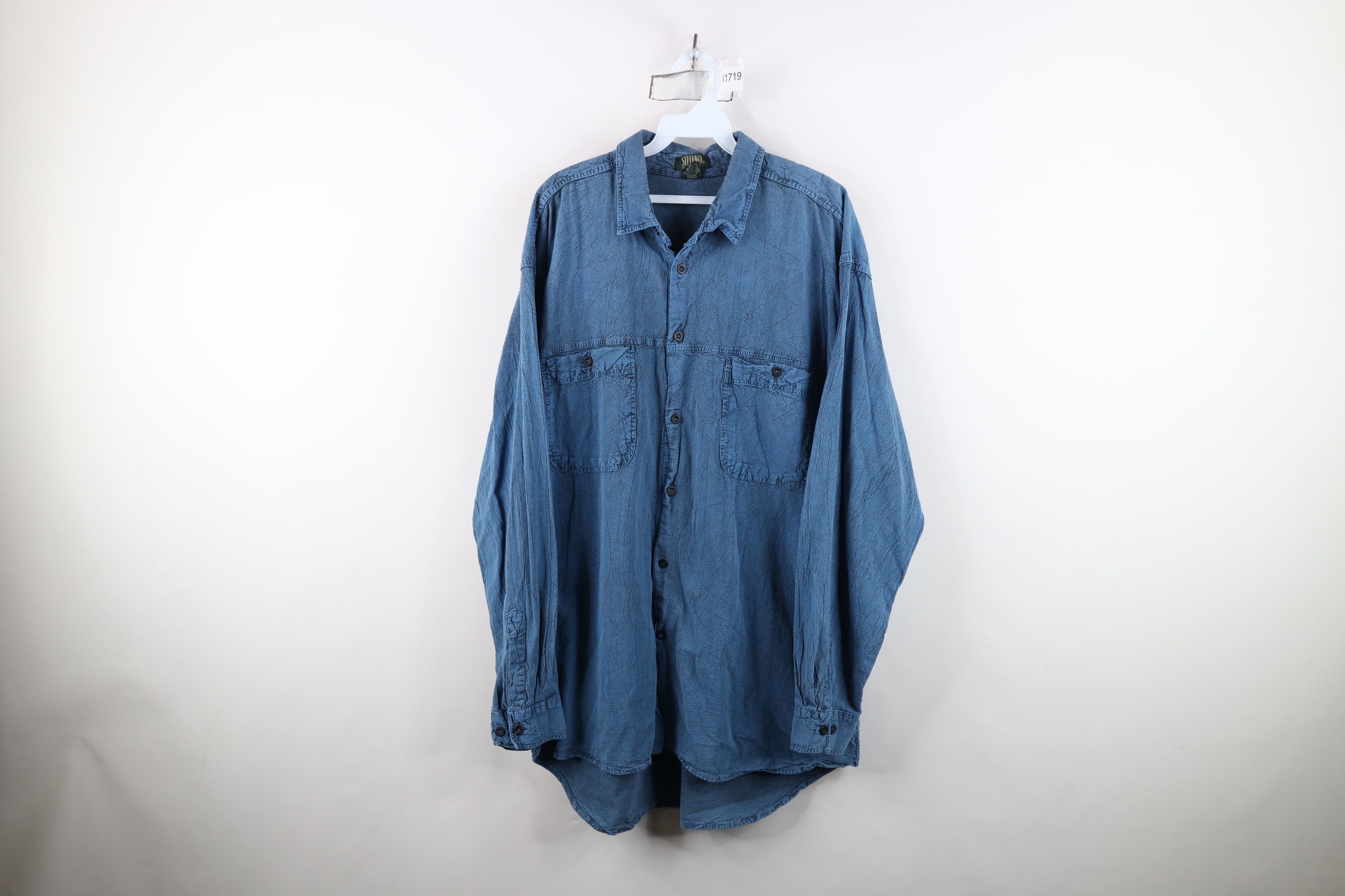 Vintage Vintage 90s Streetwear Wash Baggy Fit Collared Button Shirt Size US XL / EU 56 / 4 - 1 Thumbnail