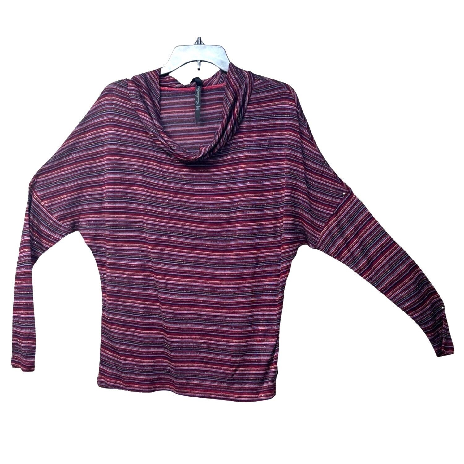Other Seven7 Women’s Metallic Stripe, Cowl Neck, Dolman Sleeve To Size M / US 6-8 / IT 42-44 - 2 Thumbnail