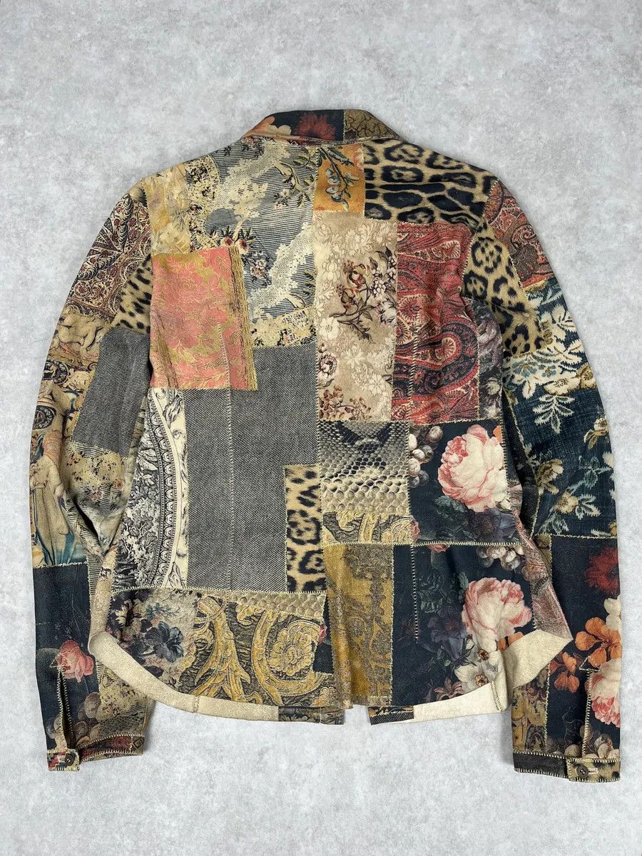 Roberto Cavalli 2000s Roberto Cavalli Suede Multicolor Patchwork Leopard Shirt Size US S / EU 44-46 / 1 - 6 Thumbnail