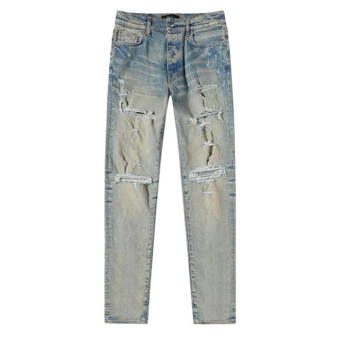 Amiri o1mle0426 Thrasher Plus Jeans in Indigo Blue Size US 31 - 1 Preview