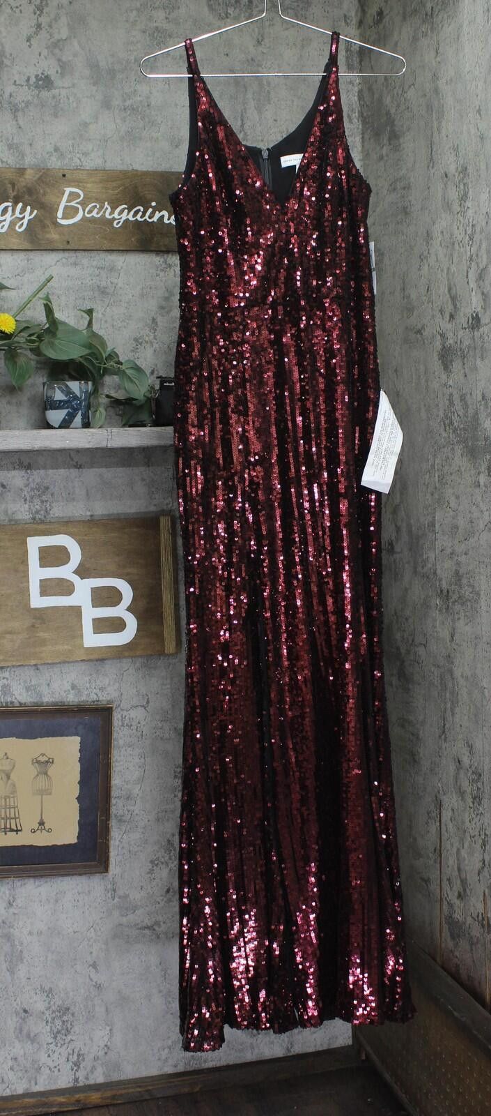 Other Nwt Dress The Population Slit V Neck Maxi Dress Port Red L Size L / US 10 / IT 46 - 1 Thumbnail