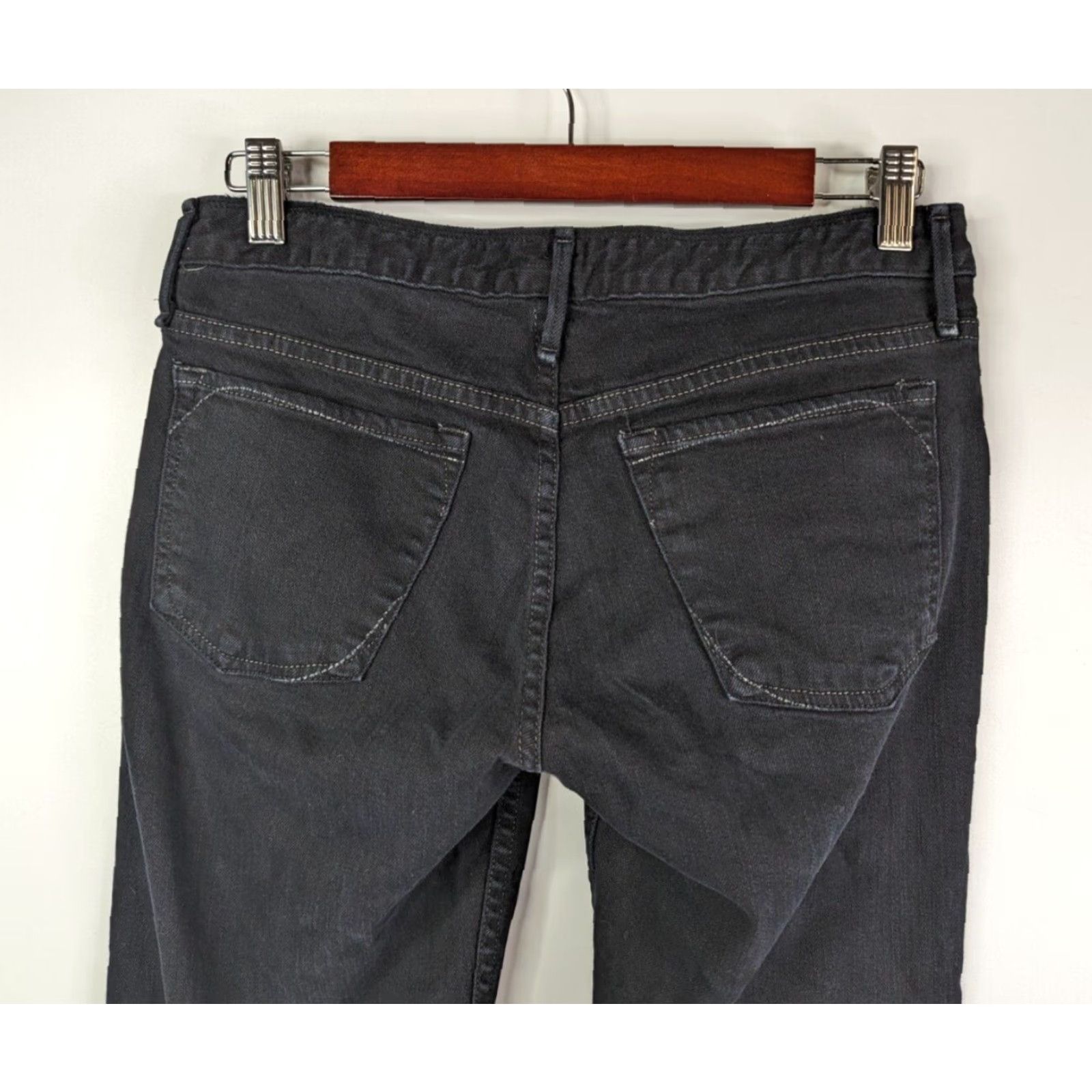 Vintage VINTAGE EARNEST SEWN Women's Jeans Size 28 Black Denim Low Rise Straight USA Size 28" / US 6 / IT 42 - 5 Thumbnail