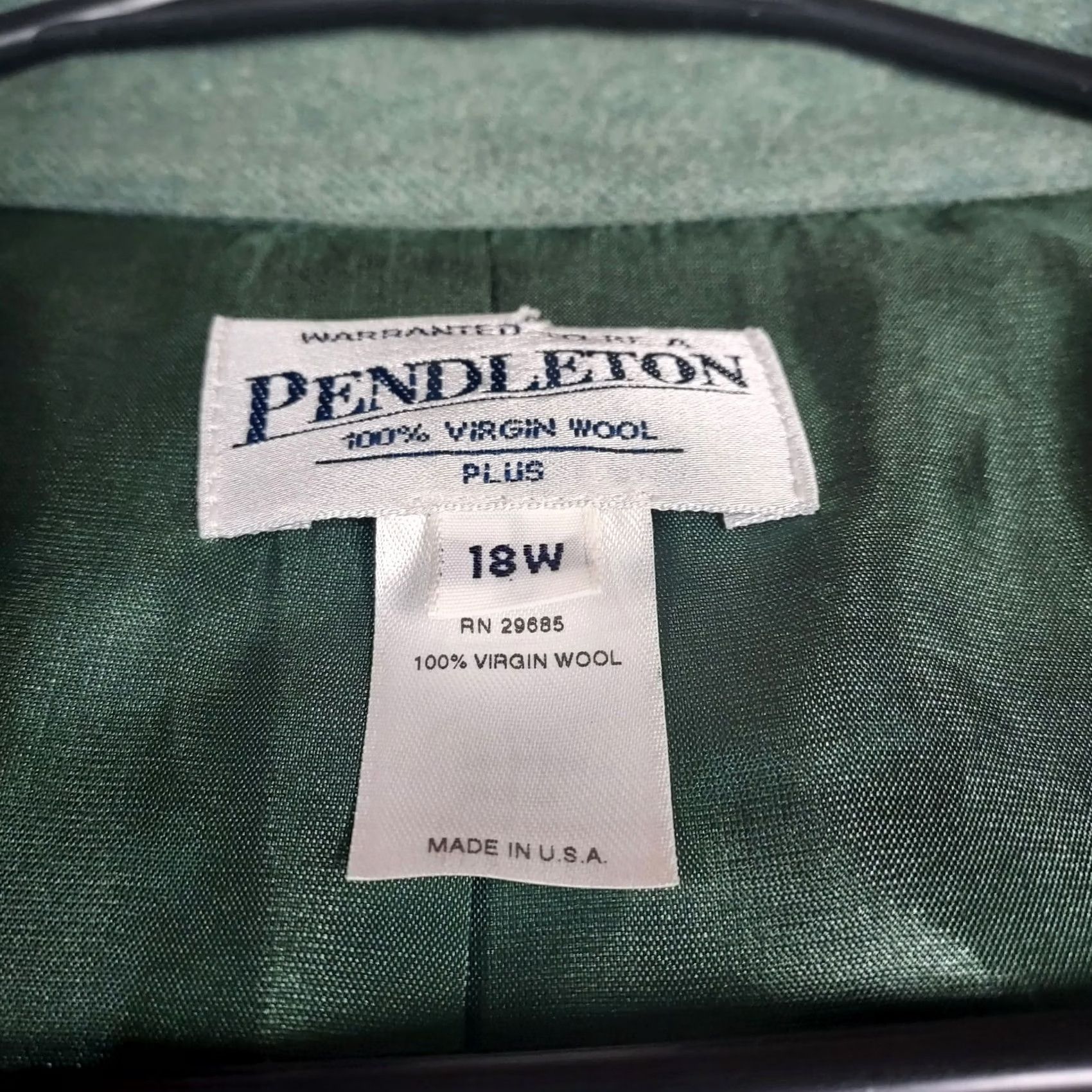 Pendleton VINTAGE Pendleton Womens Jacket 18W Wool Green Button Front USA Made Size XXL / US 16-18 / IT 52-54 - 5 Thumbnail
