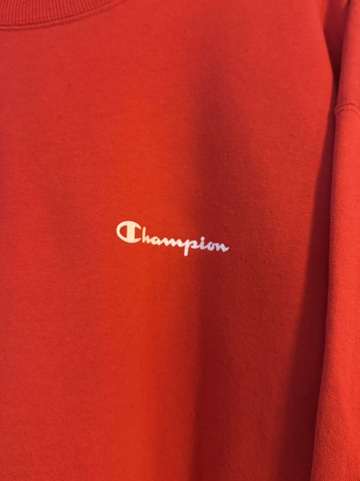 Champion vtg 90s champion red crewneck sweatshirt snall logo Size US XL / EU 56 / 4 - 4 Thumbnail