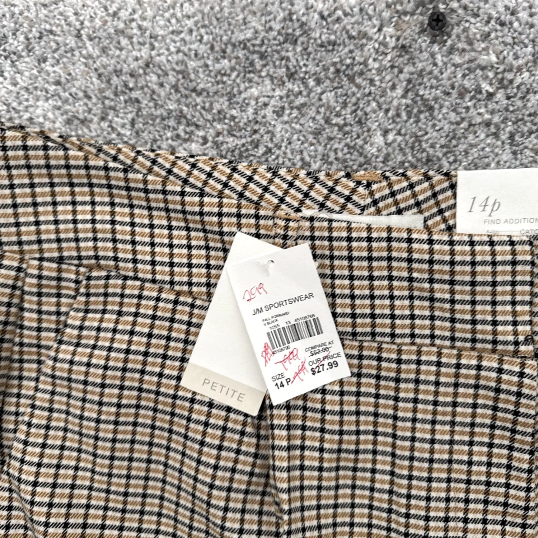 Vintage Cato Pants Womens 14P Petite Plaid Dark Academia Pleated Office Preppy Retro Dress Pants Size ONE SIZE - 2 Thumbnail
