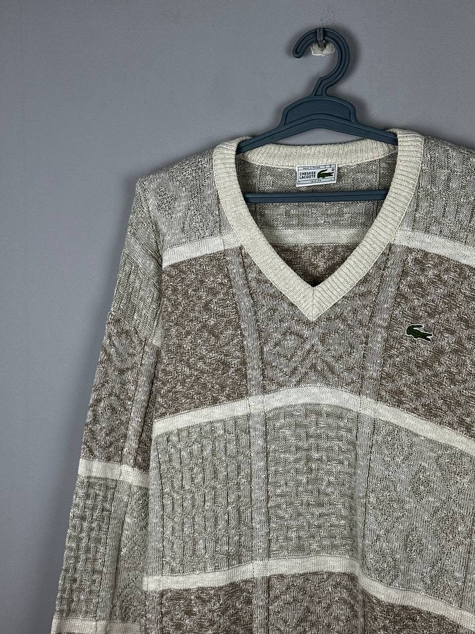 Lacoste Vintage Lacoste Sweater Cable Tight Knit V Neck Blue Y2K Size US XL / EU 56 / 4 - 3 Thumbnail