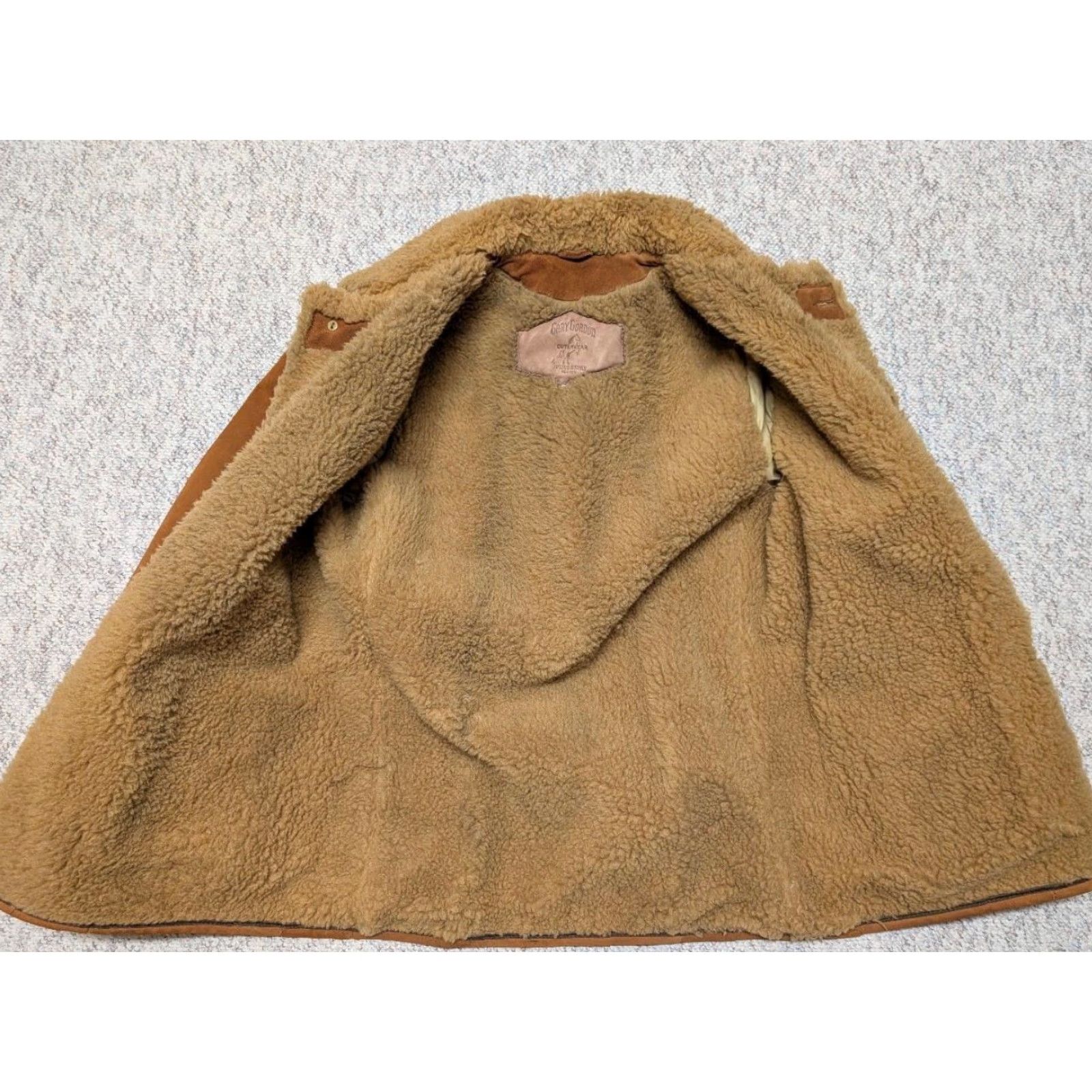 Vintage VINTAGE Gary Gordon leather coat Jacket Men 42 Brown Split-Suede Cowhide Sherpa Southwestern 90s Mens Size US M / EU 48-50 / 2 - 5 Thumbnail