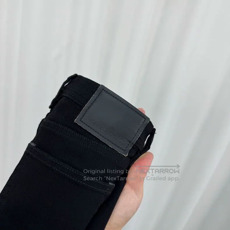 Acne Studios Acne Studios Black Leather Patch Denim Long Pants Size 26" / US 2 / IT 38 - 5 Thumbnail