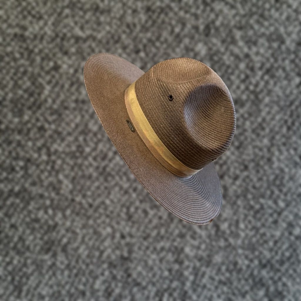 Vintage Vintage STRATTON Self Forming Brown Straw POLICE TROOPER Campaign Hat 6 5/8 USA - Park Ranger, Workwear Size ONE SIZE - 1 Thumbnail