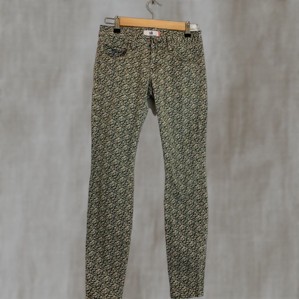 Cabi Jeans Womens Size 0 Skinny Denim Floral Green Jeans