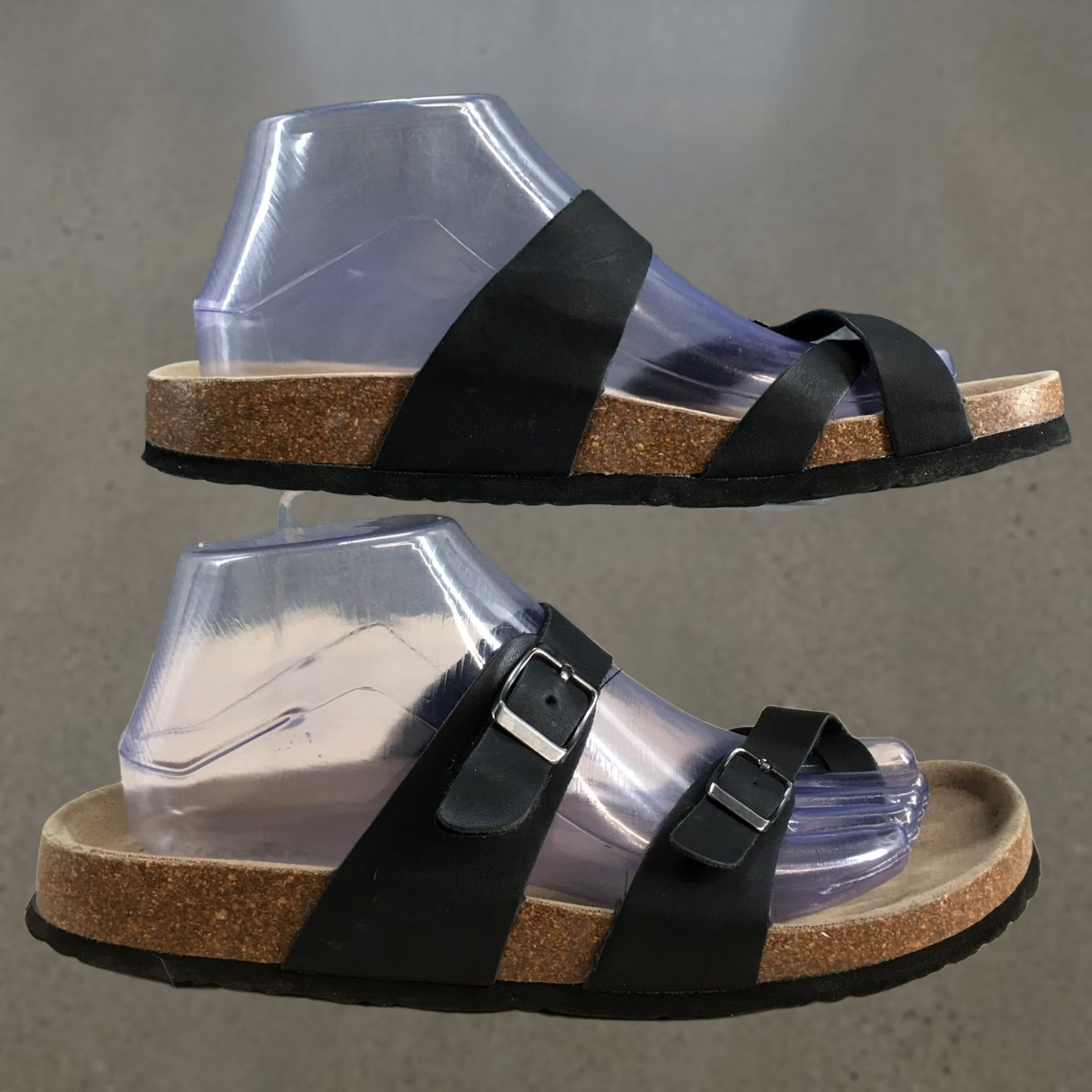 Vintage Arizona Jean Co Sandals Womens 9 Slip On Toe Loop Slide Flats Black Casual Flat Size 9 Women Shoes Size 30" / US 8 / IT 44 - 1 Thumbnail
