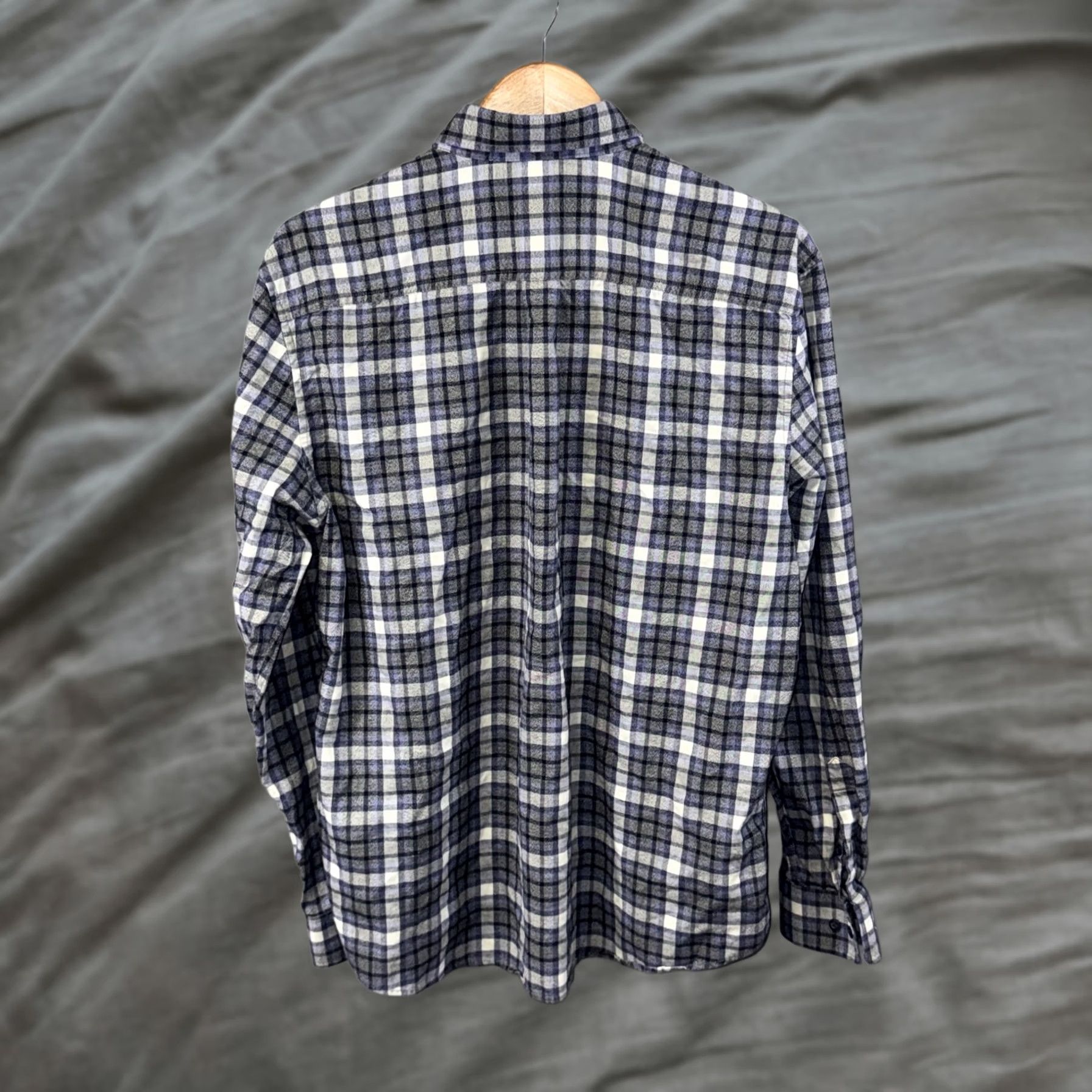 johnnie-O Johnnie-O Shirt Mens Large Blue Gray Plaid Button-Down Long Sleeve Shirt Girls? Size US L / EU 52-54 / 3 - 1 Thumbnail