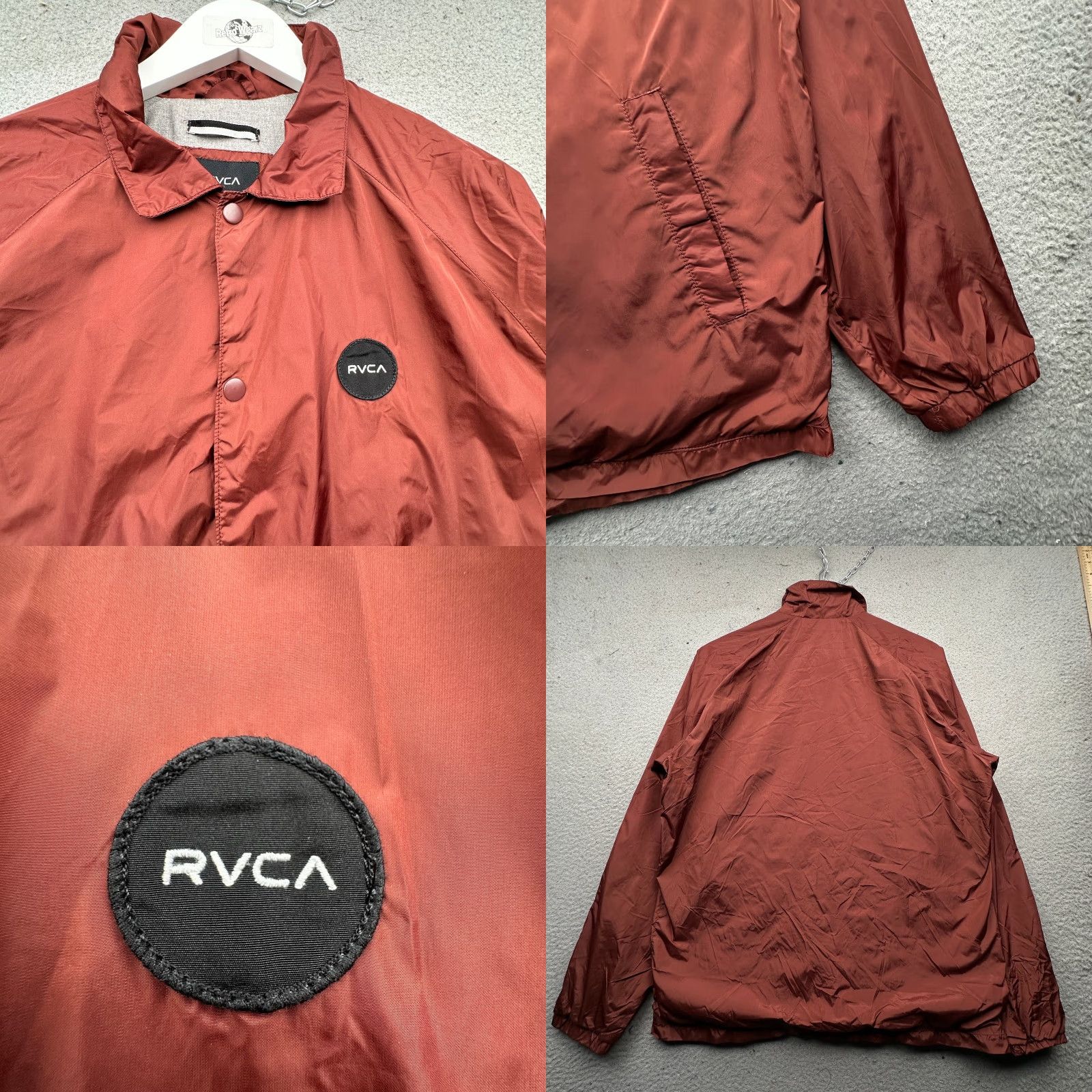 RVCA RVCA Motors Coach Jacket Mens M Brown Snap Closure Drawstring MA707MCJ Size US M / EU 48-50 / 2 - 8 Thumbnail