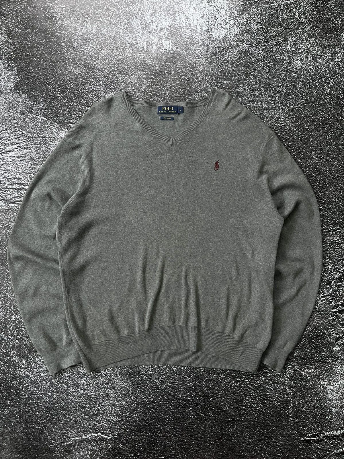 Polo Ralph Lauren Men’s Vintage Polo Ralph Lauren V-Neck Pima Cotton Sweater Size US L / EU 52-54 / 3 - 1 Thumbnail