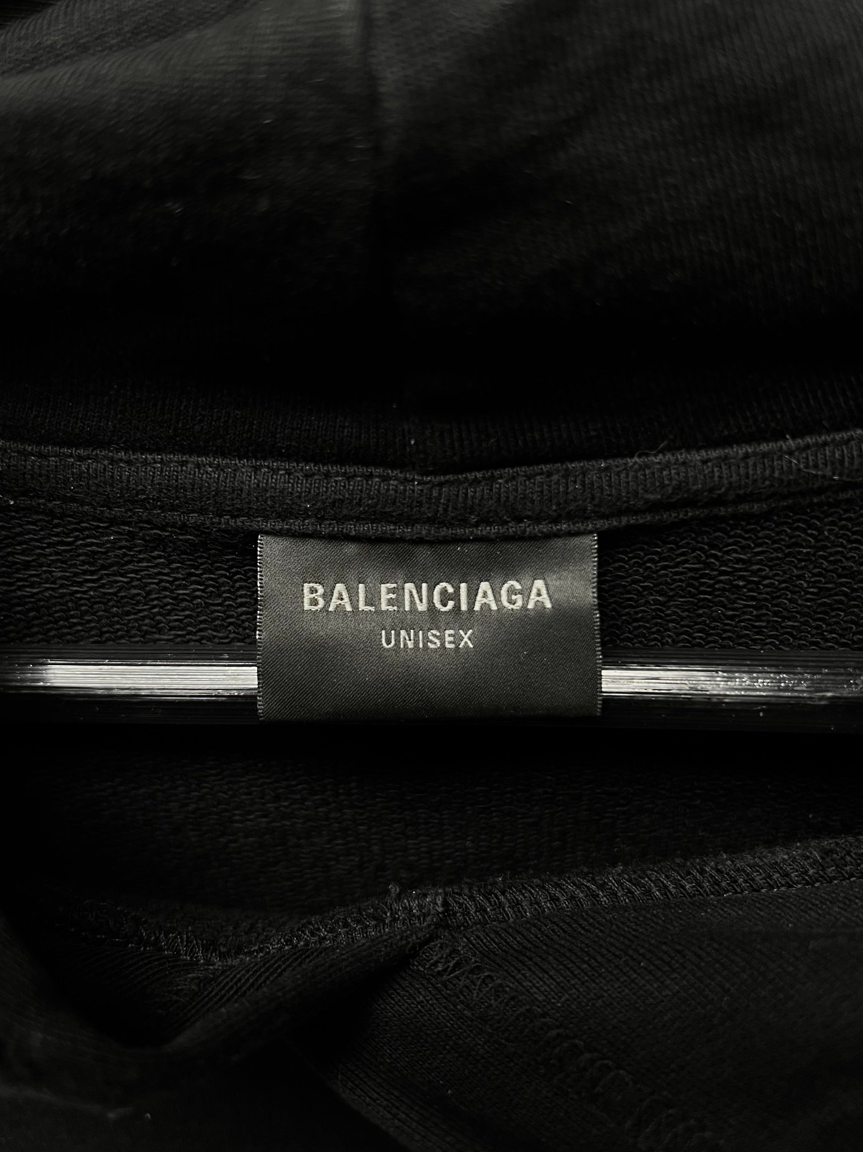 Balenciaga 2022 Balenciaga Distressed Logo Black Pullover Hoodie Size US S / EU 44-46 / 1 - 3 Thumbnail