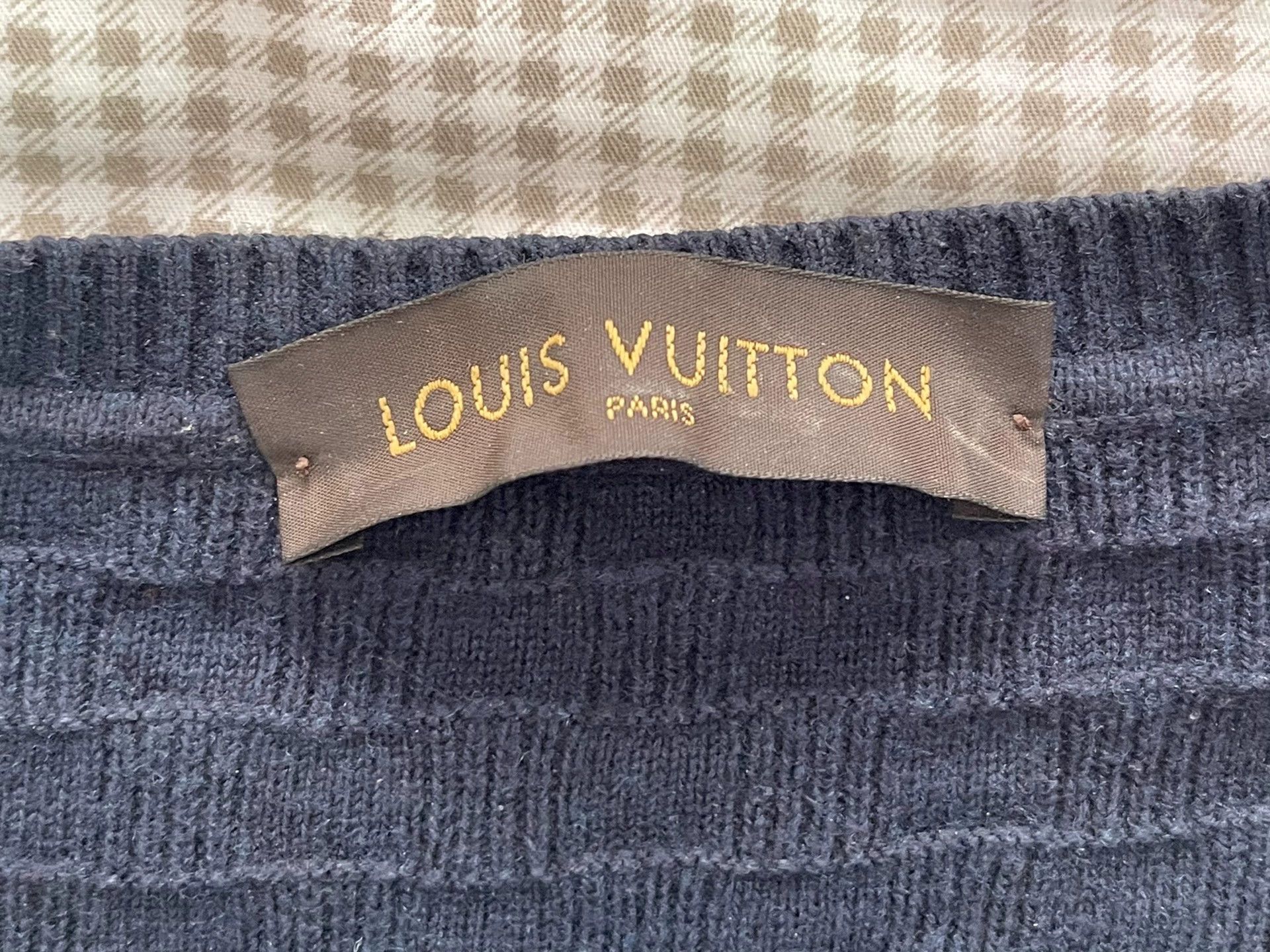 Louis Vuitton Louis Vuitton Damier Checkerboard Sweater Navy Men's XL Size US XL / EU 56 / 4 - 5 Thumbnail