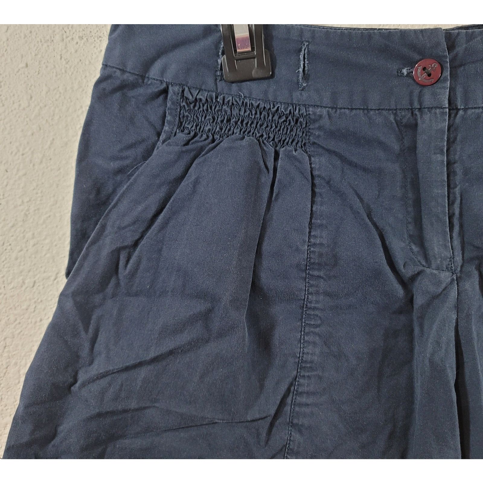 Other Beartwo Navy Blue Pleated Front Cuffed Shorts 38 Medium Size 30" / US 8 / IT 44 - 5 Thumbnail