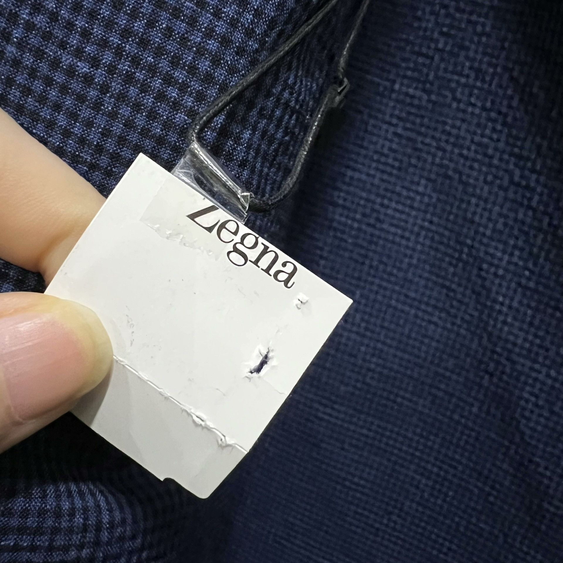 Ermenegildo Zegna Zegna Dark Blue Small Check Suit Size US L / EU 52-54 / 3 - 4 Thumbnail