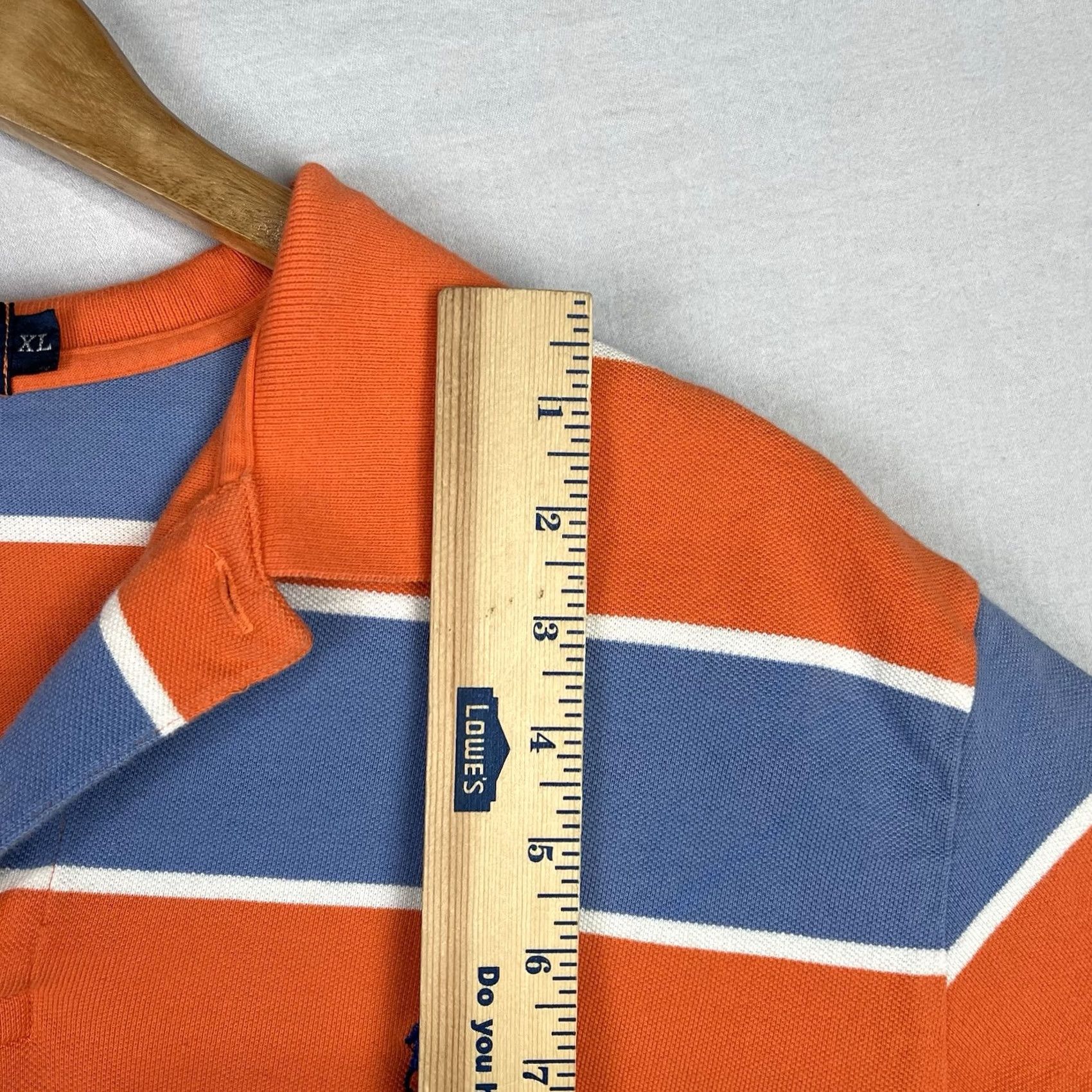 Polo Ralph Lauren Polo Ralph Lauren Shirt Mens XL Polo Striped Short Sleeve Blue Orange Preppy Size US XL / EU 56 / 4 - 7 Thumbnail