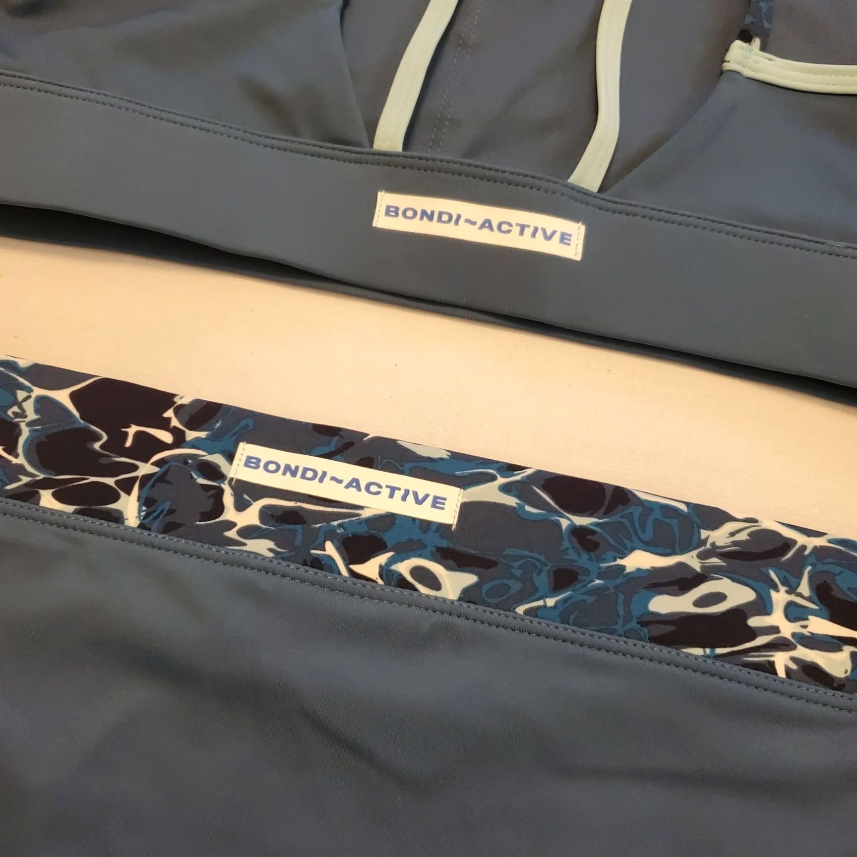 Vintage Bondi Active Swimsuit 10/12 Blue Hi Waist Bottom Sz 10 Top Sz 12 2 Piece Womens Size L / US 10 / IT 46 - 7 Thumbnail