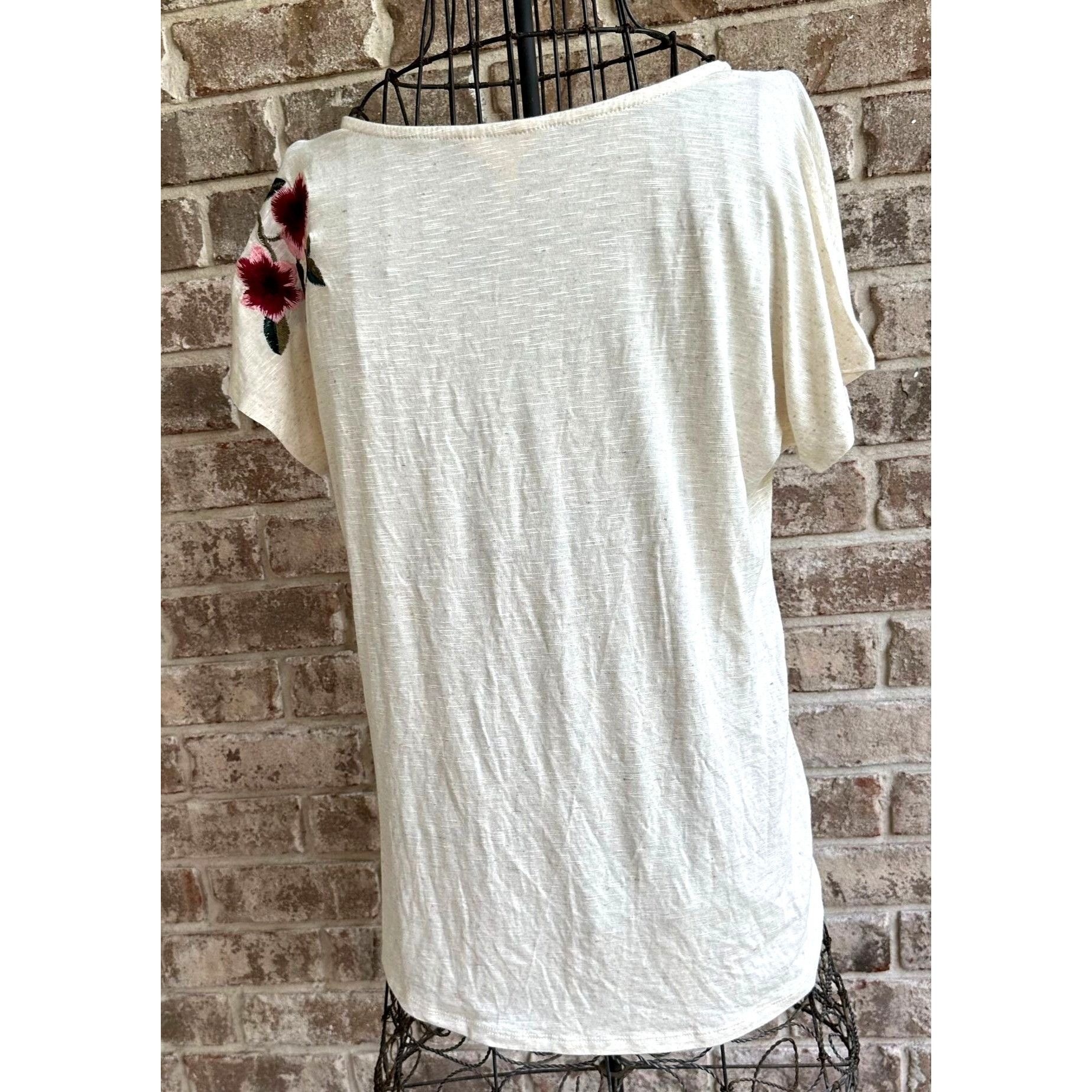 Other Adiva Embroidered Top Medium Cream Textured Floral Size M / US 6-8 / IT 42-44 - 8 Thumbnail