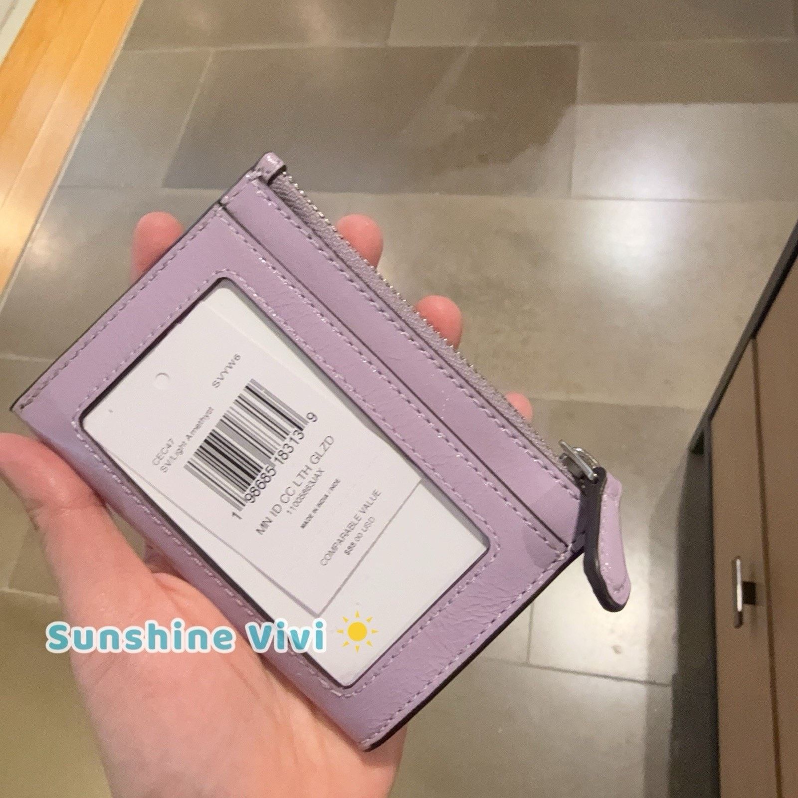 Coach NWT Coach Mini Skinny Id Case leather CEH41 light Amethyst Size ONE SIZE - 3 Thumbnail