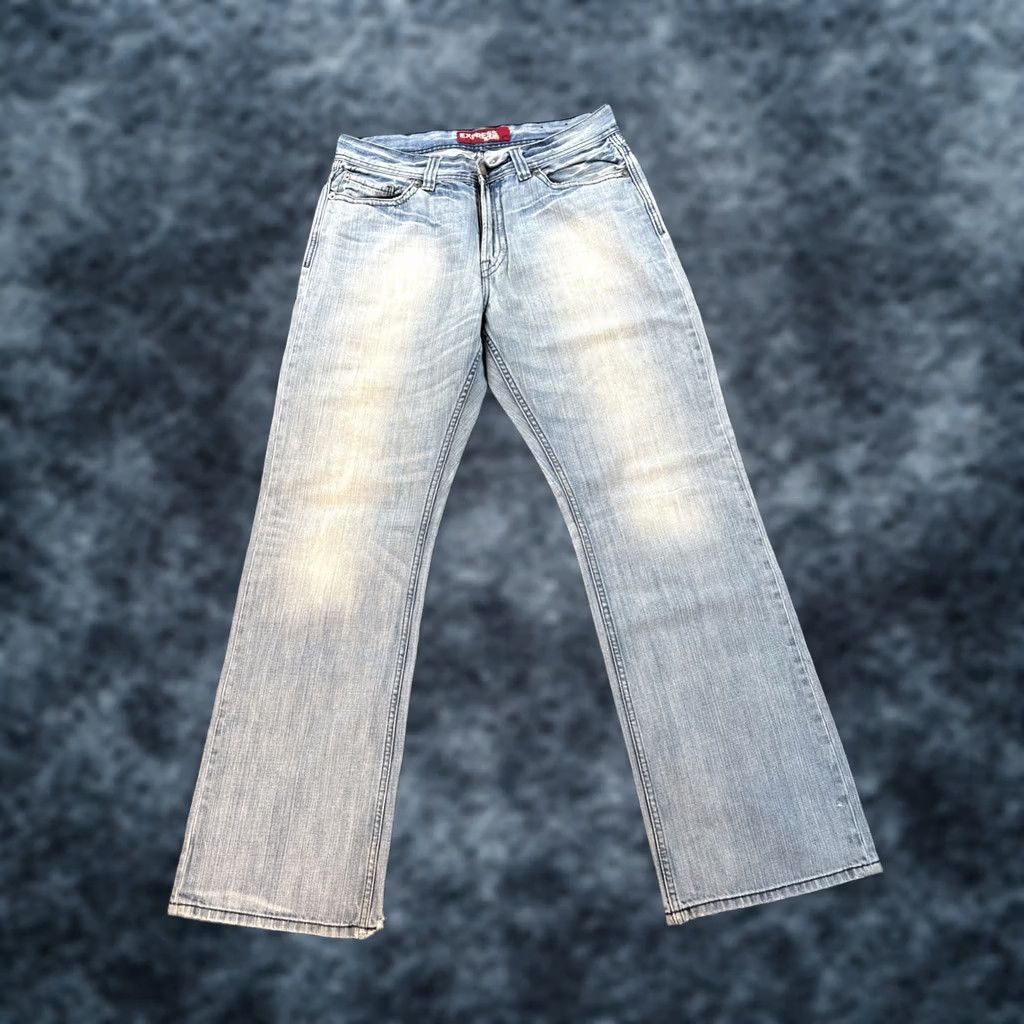 Express Express Jeans Blake Loose Low Rise Bootcut Jeans 34x32 Blue Mens Regular Vintage VTG Distressed Retro Streetwear Jeans Size US 34 / EU 50 - 1 Thumbnail