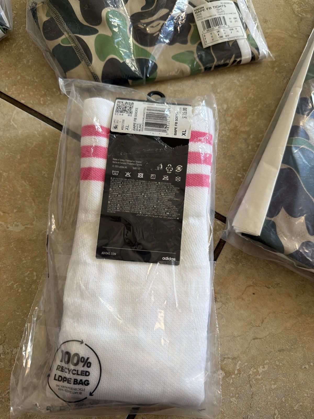 Adidas × Bape Adidas bape football socks white xl 46-48 Size ONE SIZE - 1 Thumbnail