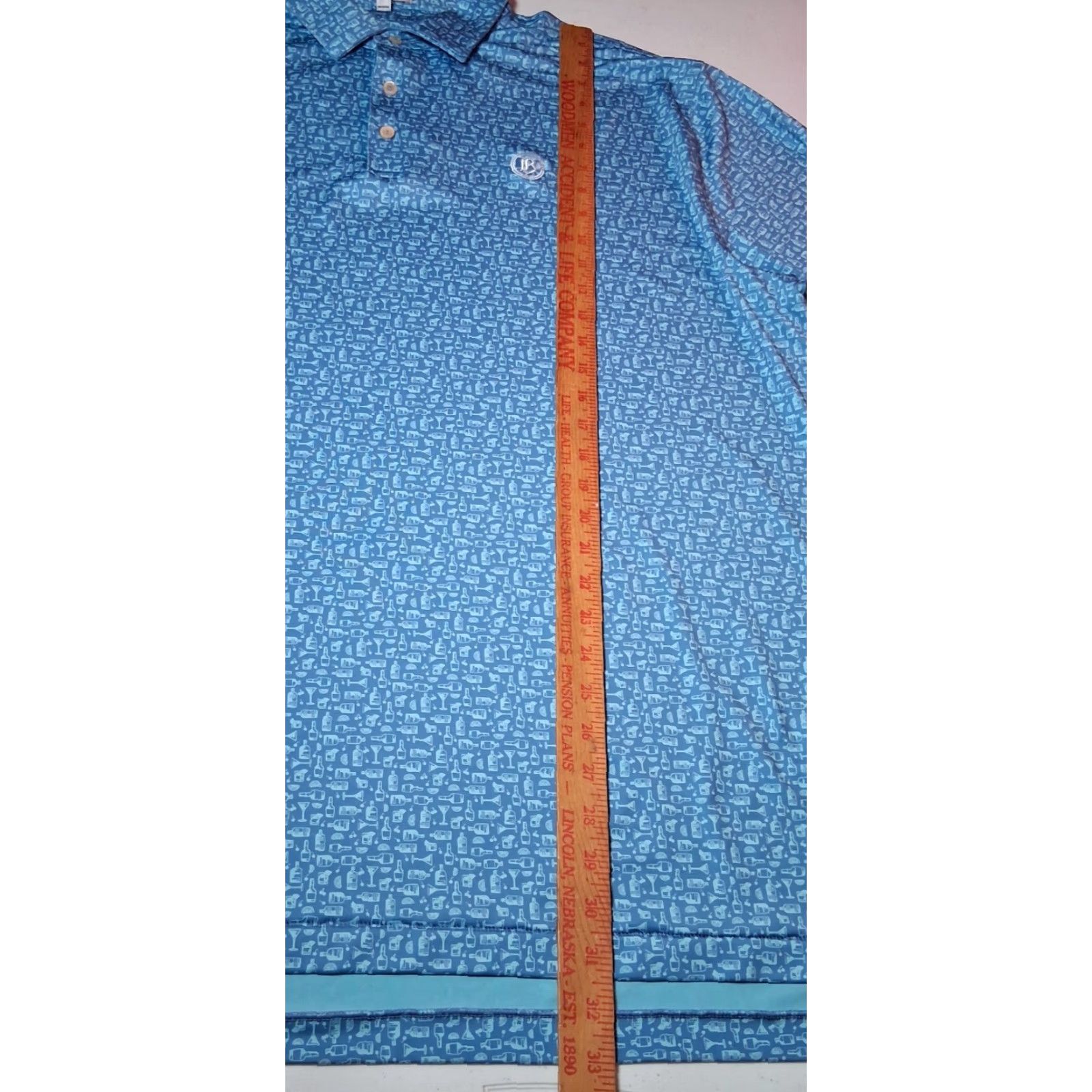 Peter Millar Peter Millar Summer Comfort Golf Polo Shirt Men XXL Blue Martini Liquor Coctails Size US XXL / EU 58 / 5 - 6 Thumbnail
