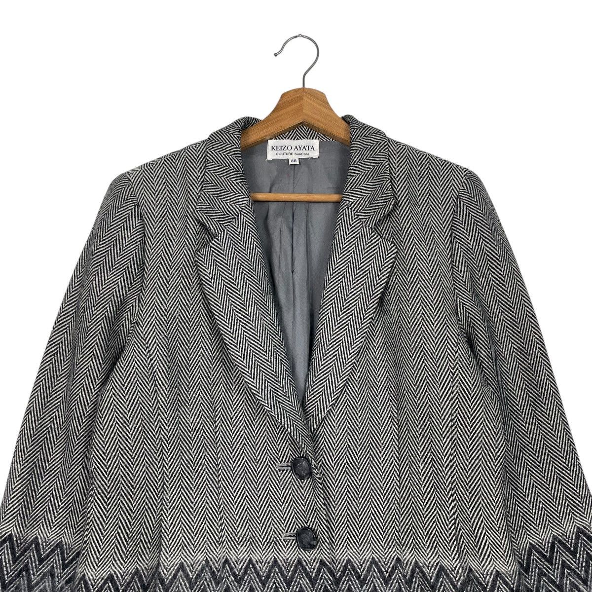 Japanese Brand Nice Design Keizo Ayata Herringbone Women Jacket Size M / US 6-8 / IT 42-44 - 2 Thumbnail