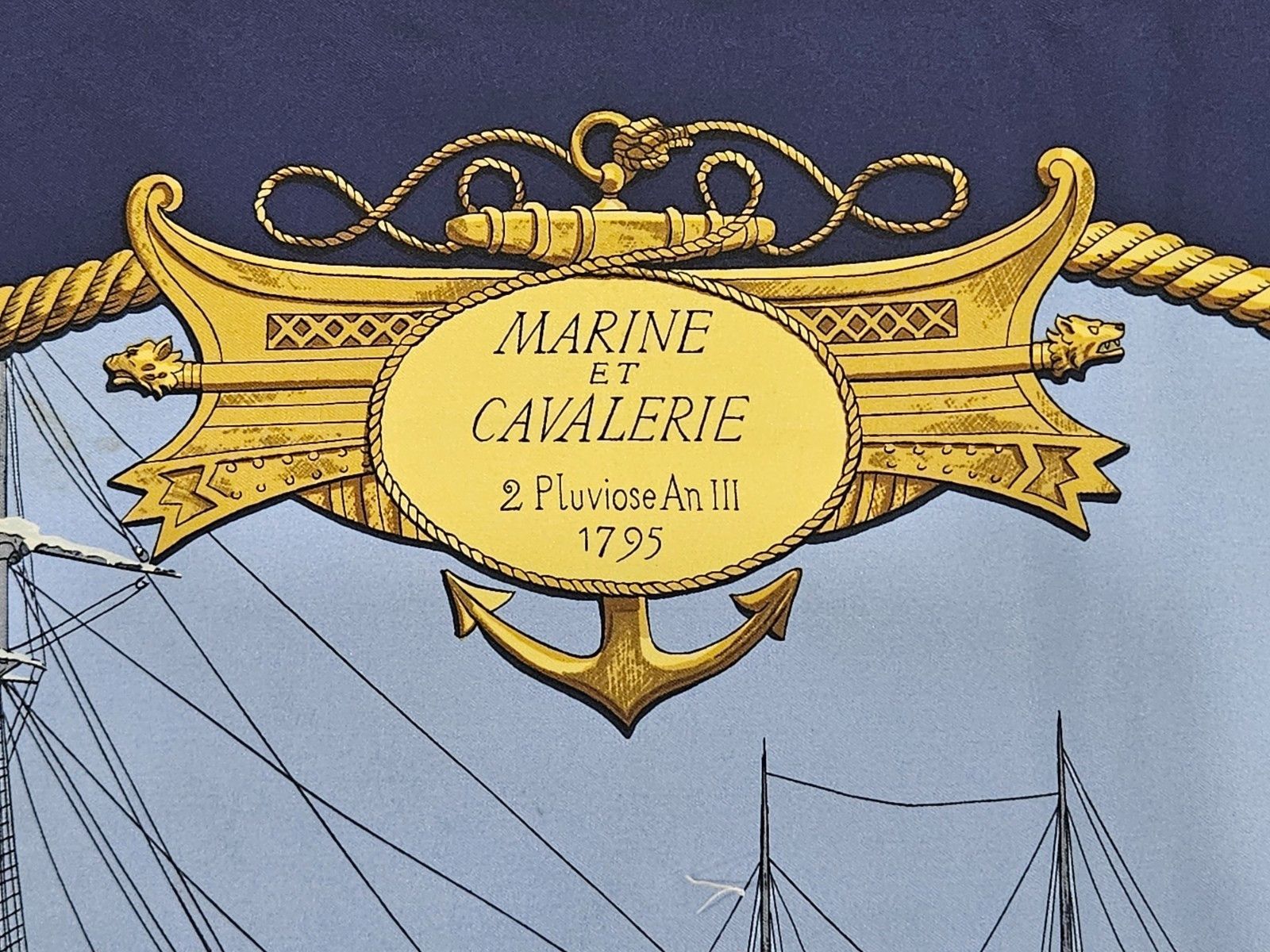Hermes Hermes Marine et Cavalerie Silk Scarf Size ONE SIZE - 5 Thumbnail