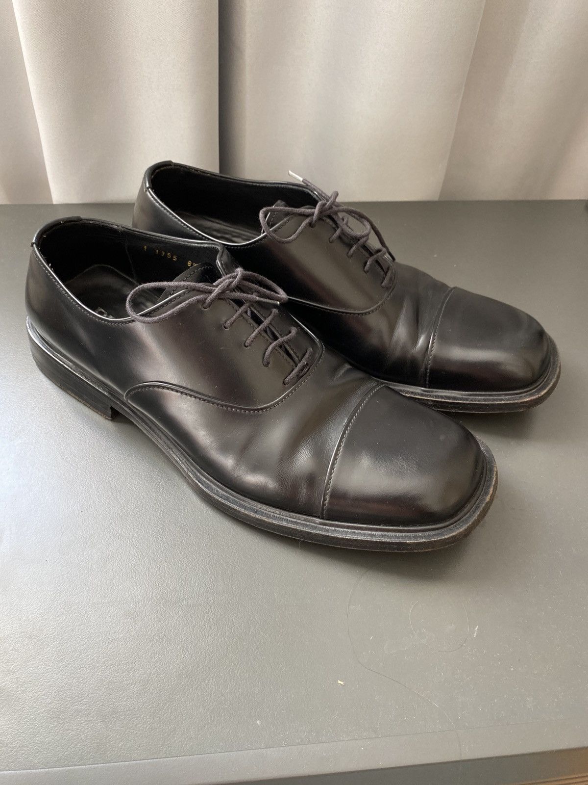 Prada Prada Black Leather Oxfords Size US 8.5 / EU 41-42 - 5 Thumbnail
