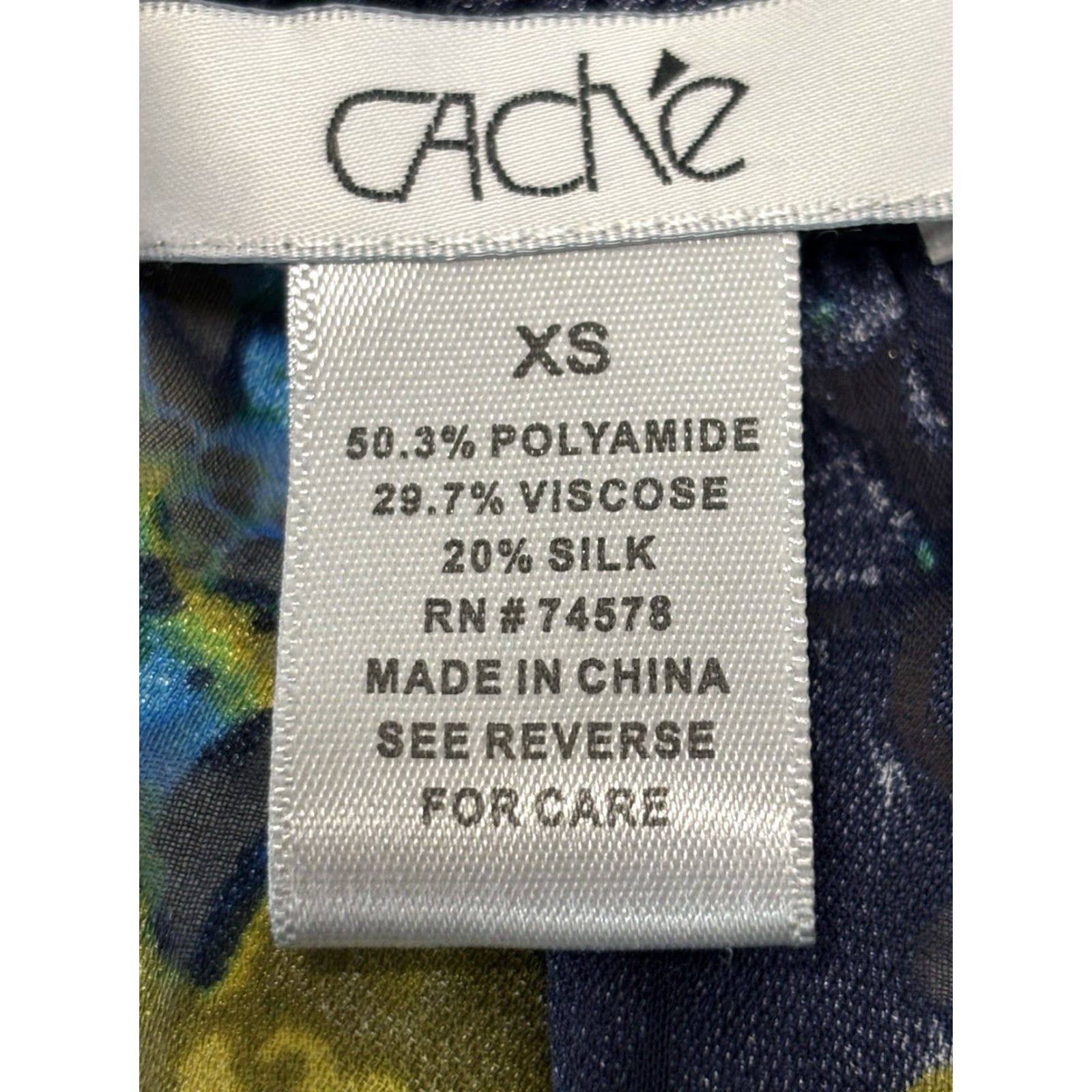 Vintage VINTAGE Cache Silk Blend Sheer Blouse XS Blue Off Shoulder Fairy Bohemian Y2K Womens Size XS / US 0-2 / IT 36-38 - 7 Thumbnail