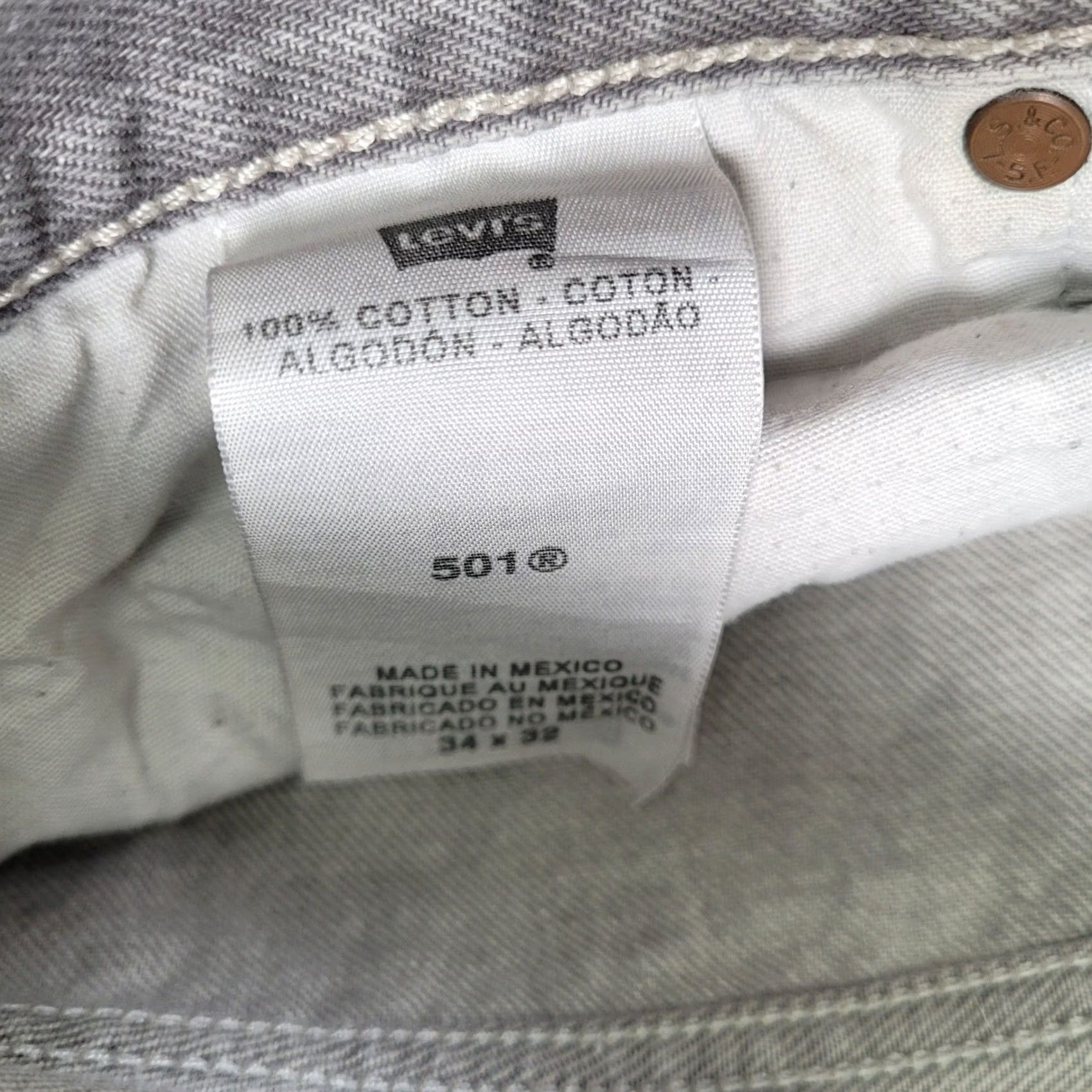 Levi's Levi's 501 Jeans Men Button Fly Straight Regular Distressed Medium Gray 30x29 Vintage Y2K Size US 30 / EU 46 - 3 Thumbnail