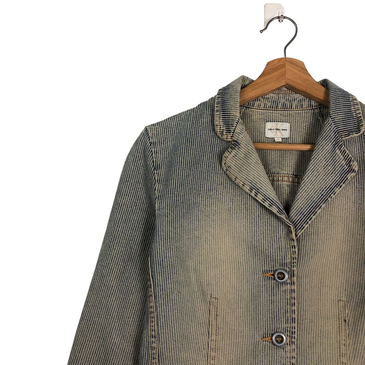 Calvin Klein 🔥VINTAGE CHORE STRIPED WORK JACKET CROPPED CALVIN KLEIN Size M / US 6-8 / IT 42-44 - 5 Thumbnail