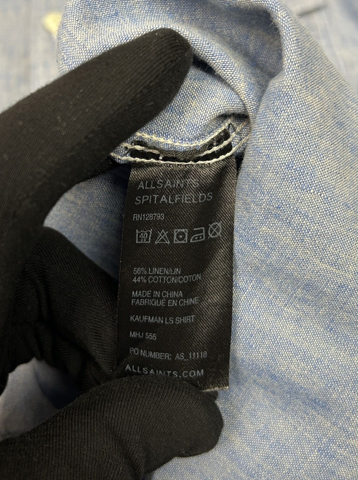 Allsaints Allsaints Kaufman Blue Linen Cotton Shirt Size M P2P 20'4" Size US M / EU 48-50 / 2 - 9 Thumbnail