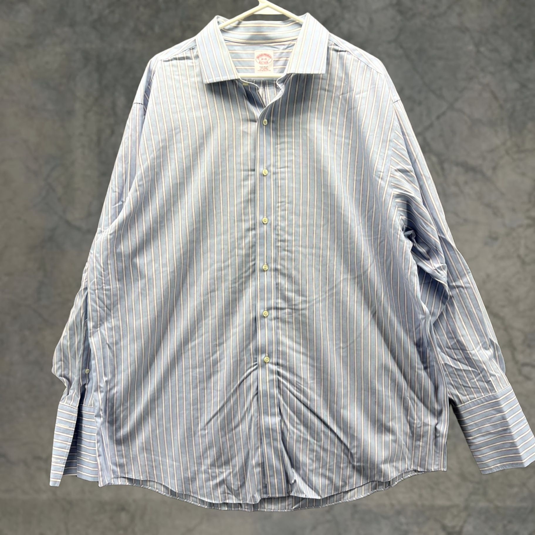 Brooks Brothers Brooks Brothers Shirt Mens 18 35 Blue Striped Oxford Button Down Preppy OCBD Shirt Mens Blues Balanced Regular 54 in Vintage Size US XXL / EU 58 / 5 - 1 Thumbnail