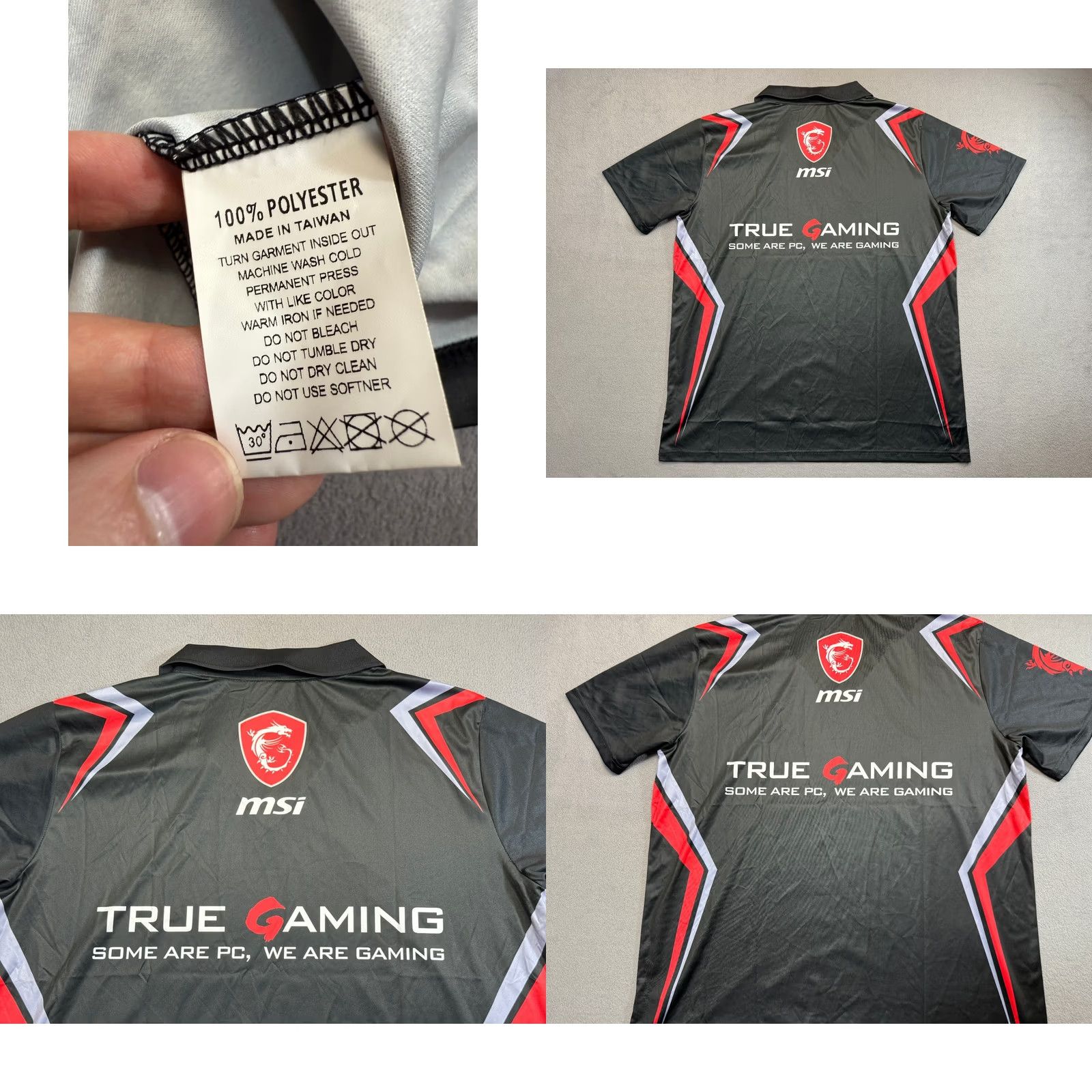 Vintage Giftware MSI True Gaming Polo Shirt Mens 3XL Black Taiwan Giftware Men Polo Shirt 3XL Black Taiwan Size US XXL / EU 58 / 5 - 8 Thumbnail