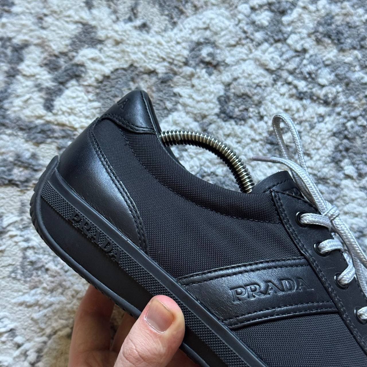 Prada Prada Vintage Black Leather Low Trainers Size US 9.5 / EU 42-43 - 9 Thumbnail