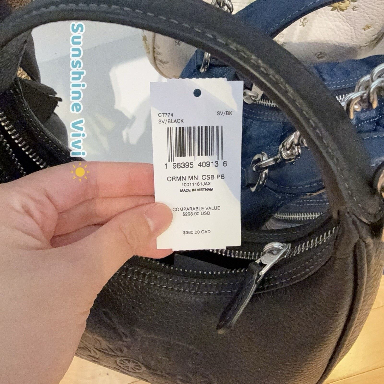 Coach NWT COACH Carmen Mini Crossbody Leather CT774 bag Black Size ONE SIZE - 9 Thumbnail