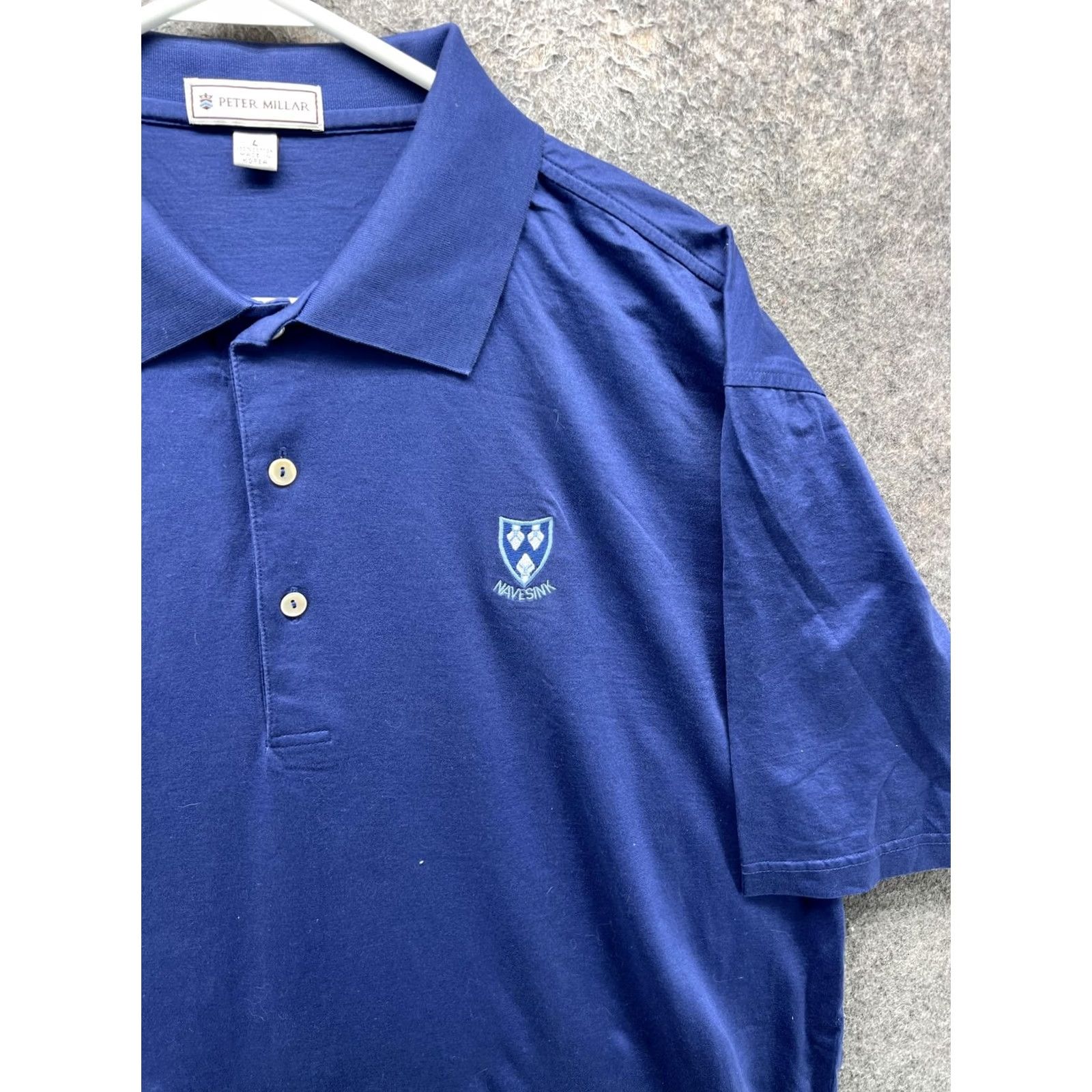 Peter Millar Peter Millar Polo Shirt Mens L Blue Solid Minisink Logo Short Sleeve Casual Size US L / EU 52-54 / 3 - 7 Thumbnail