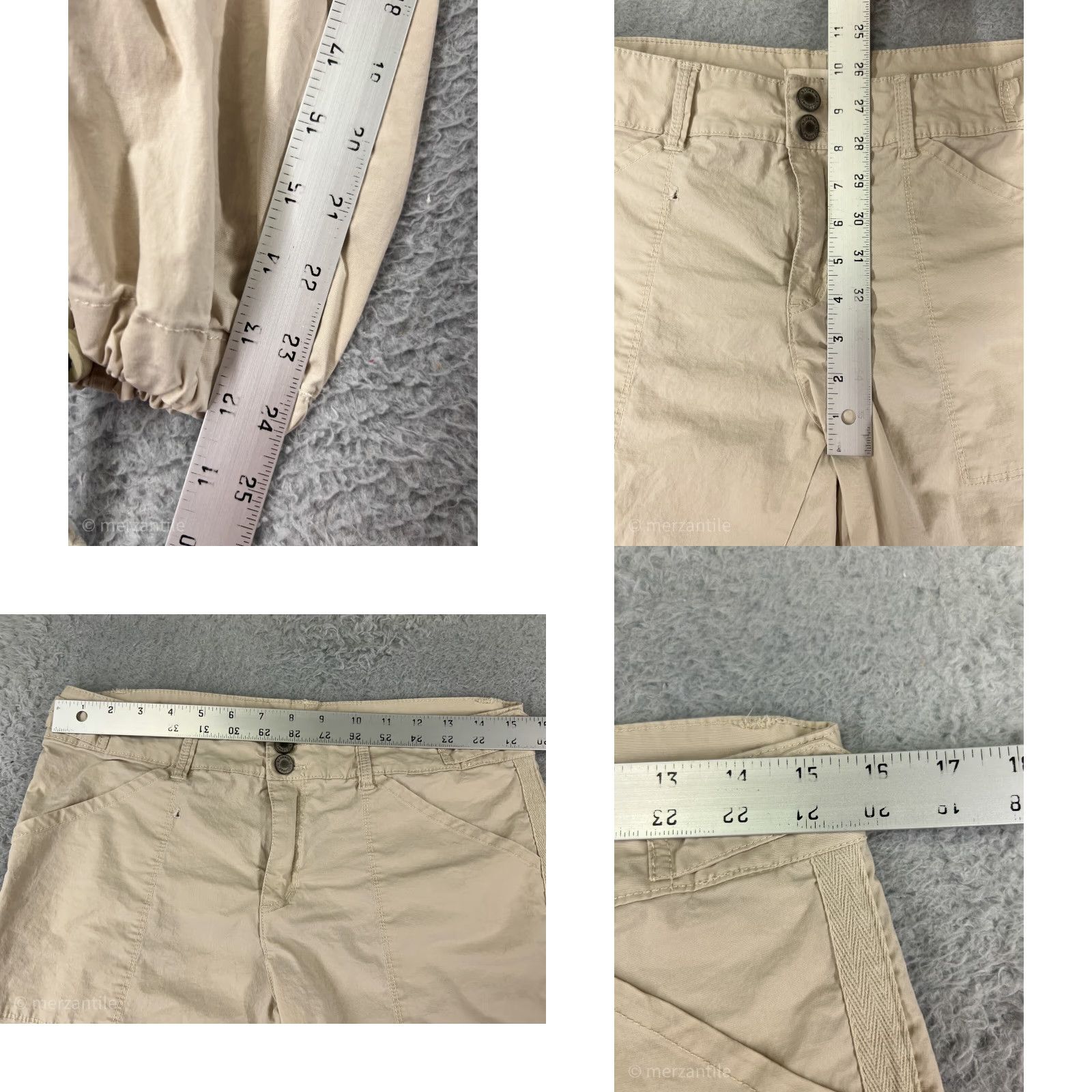Vintage Blossom & Clover Pants Womens 6 Beige Cargo Jogger Bush Pockets Ankle Tie Size 28" / US 6 / IT 42 - 9 Thumbnail