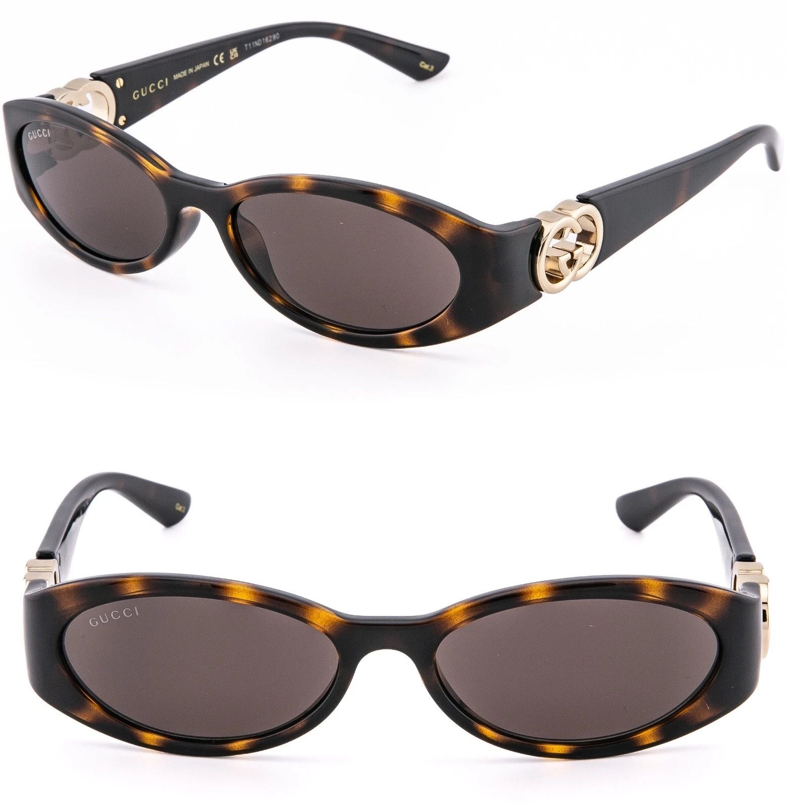 Gucci GUCCI GG1660S Brown Narrow 1660 GG Fashion Sunglasses 002 Size ONE SIZE - 1 Thumbnail