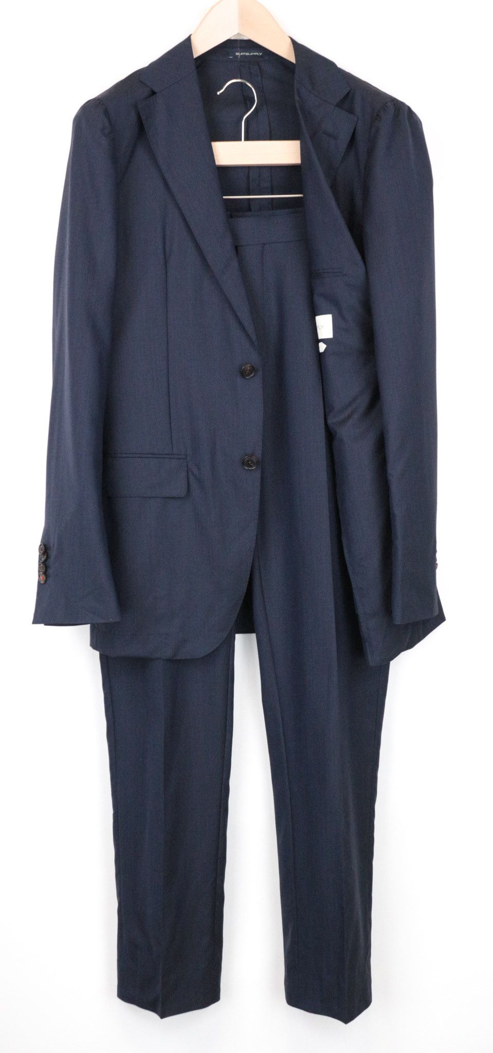image of Suitsupply Havana Uk38L Blue Slim 2Pc Wool Silk Suit 68344, Men's