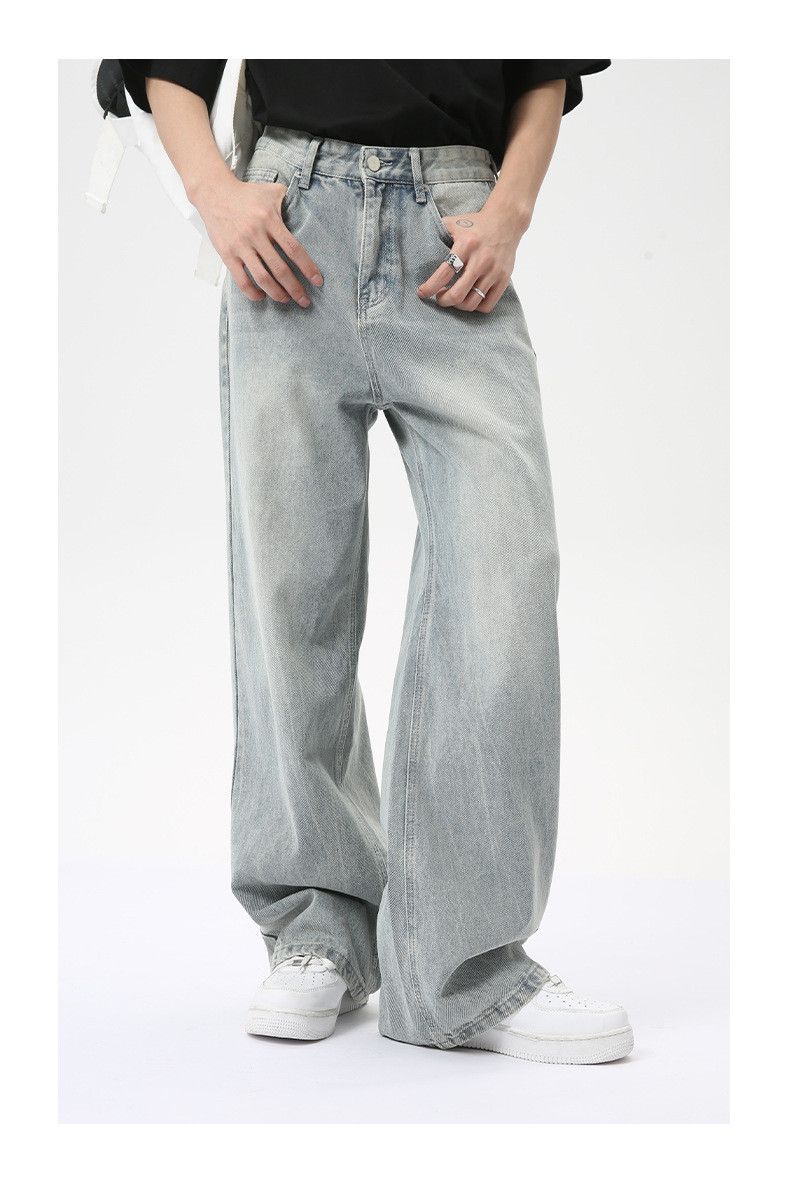Japanese Brand × Jean Washed light blue straight-leg loose-fitting jeans Size US 32 / EU 48 - 3 Thumbnail