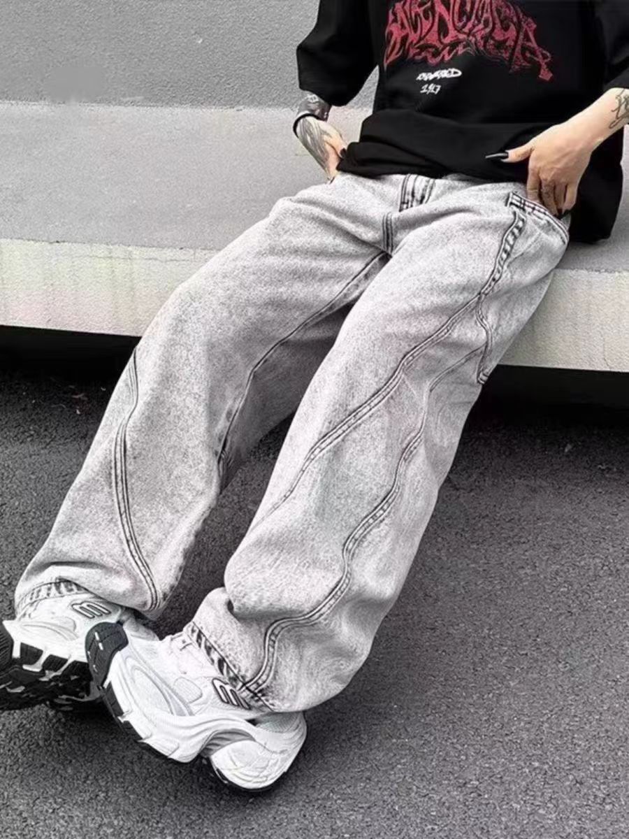 Japanese Brand × Jean Vintage Washed Straight Leg Loose Casual Jeans Size US 33 - 3 Thumbnail